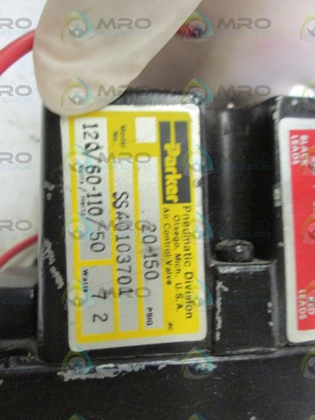 PARKER PNEUMATIC VALVE SS40103701 *USED*