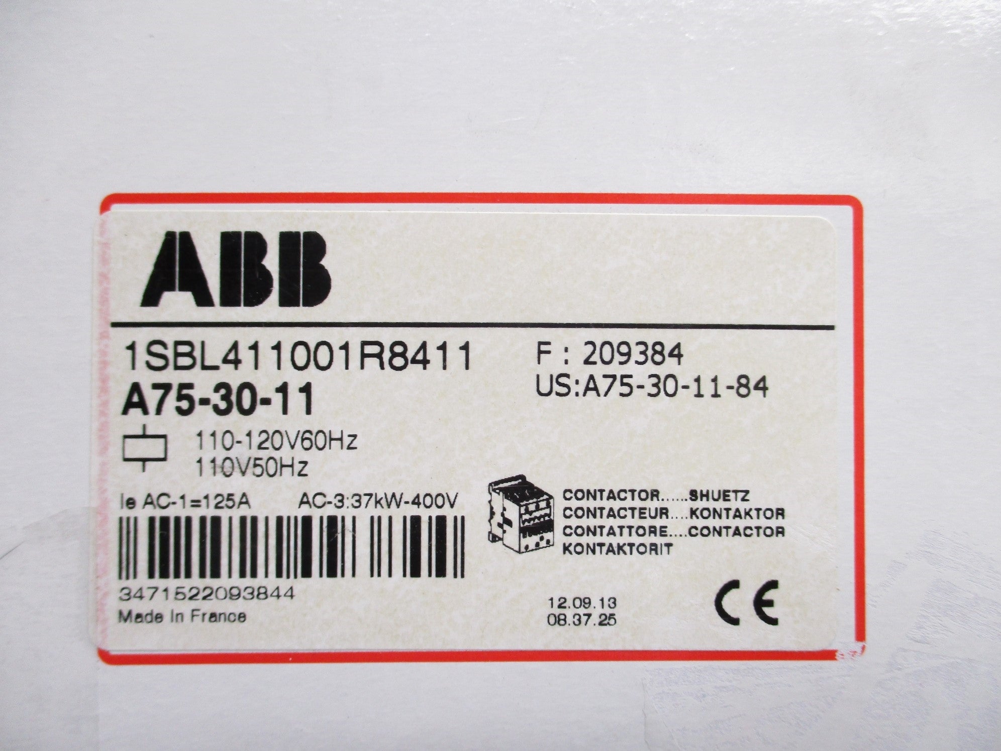 ABB 1SBL411001R8411 A75-30-11 110/120V NSMP