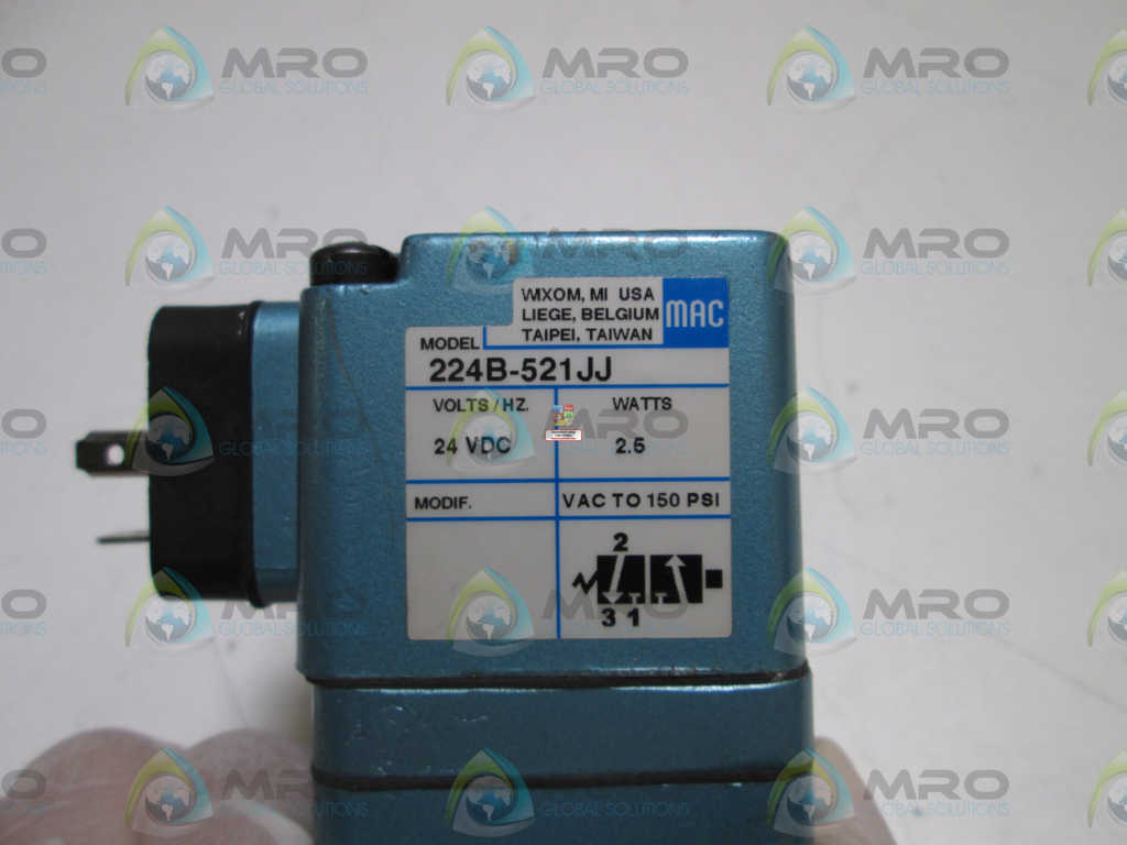 MAC SOLENOID VALVE 224B-521JJ *USED*