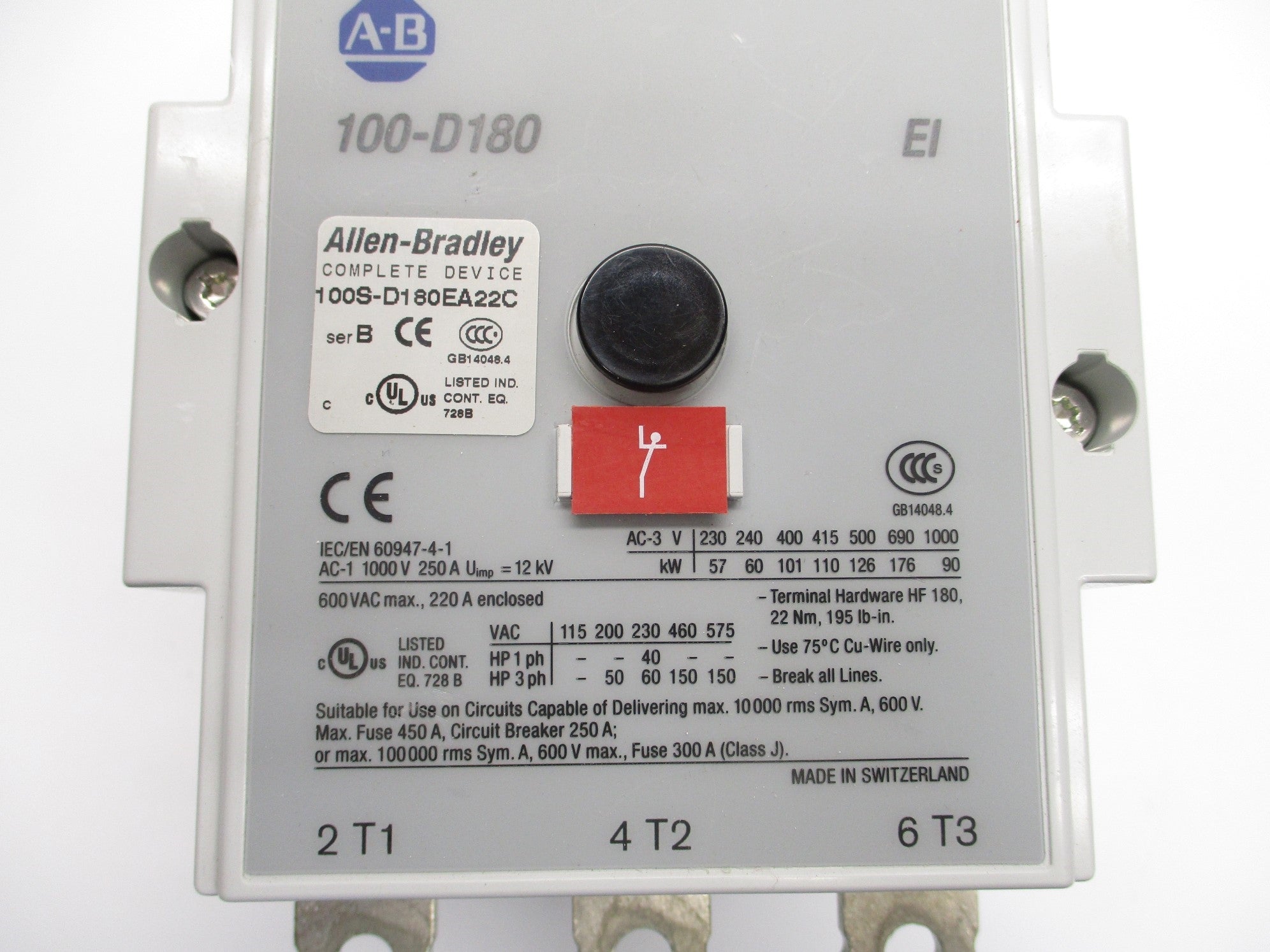 ALLEN BRADLEY 100S-D180EA22C SER. B 208-277V (AS PICTURED) NSNP