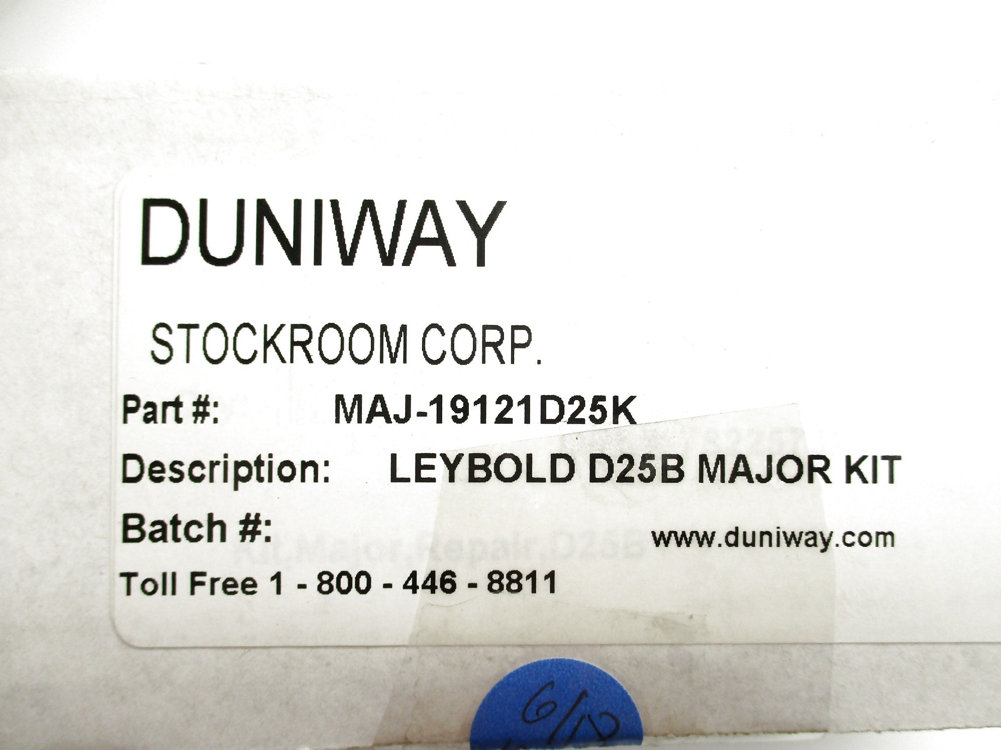DUNIWAY MAJ-19121D25K NSMP