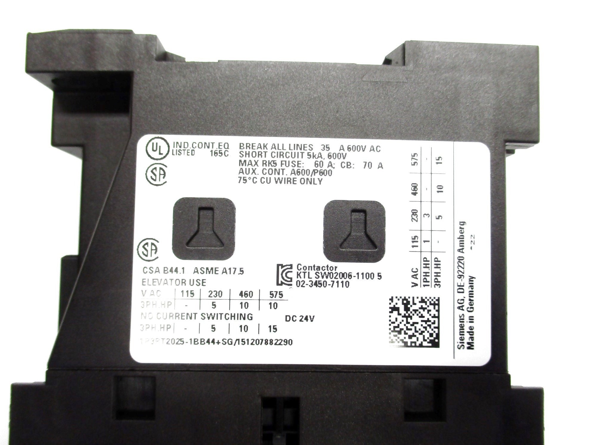 SIEMENS 3RT2025-1BB44 24V NSMP