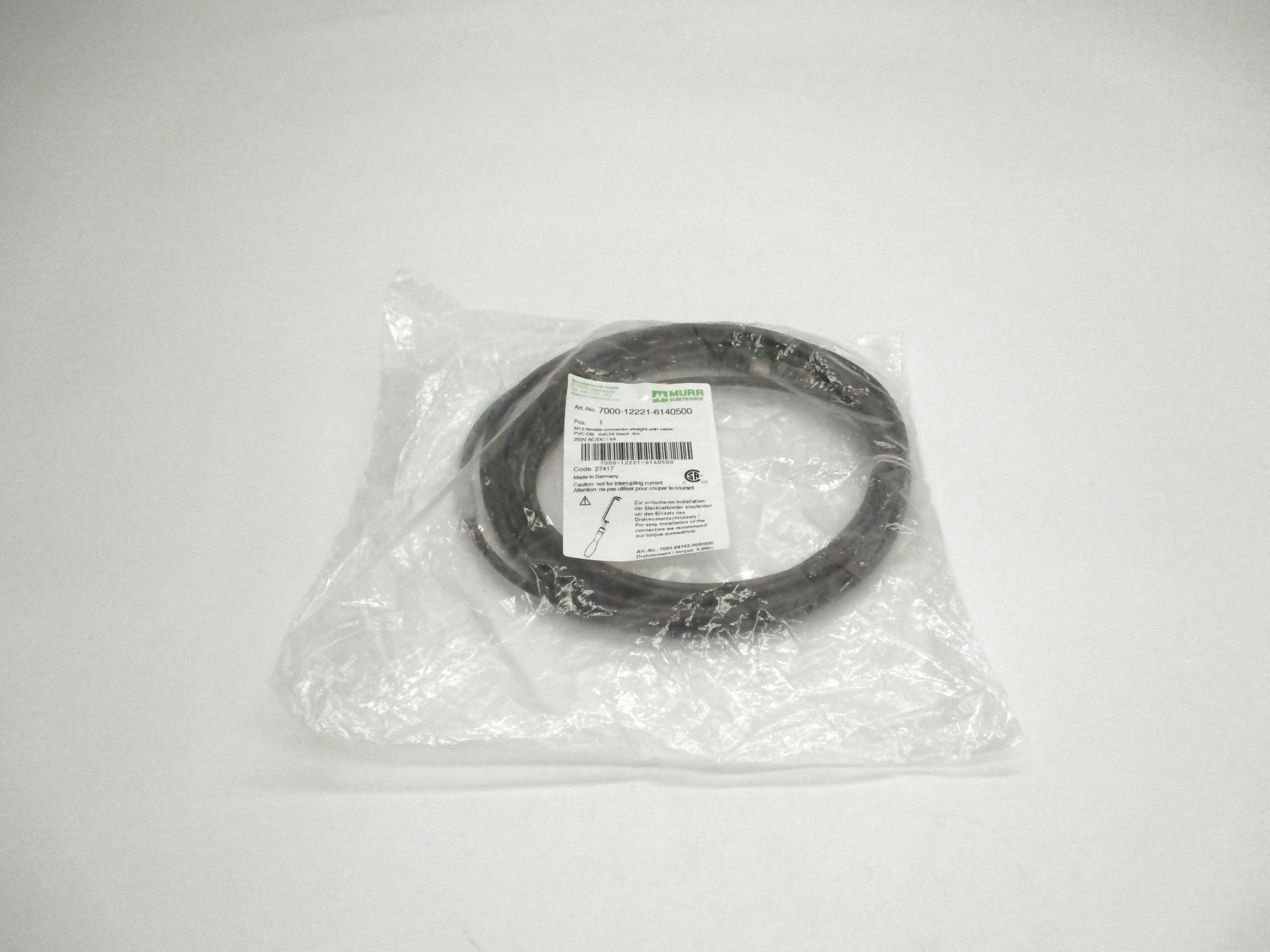MURR ELEKTRONIK 7000-12221-6140500 250VAC/DC 4A 5M NSMP