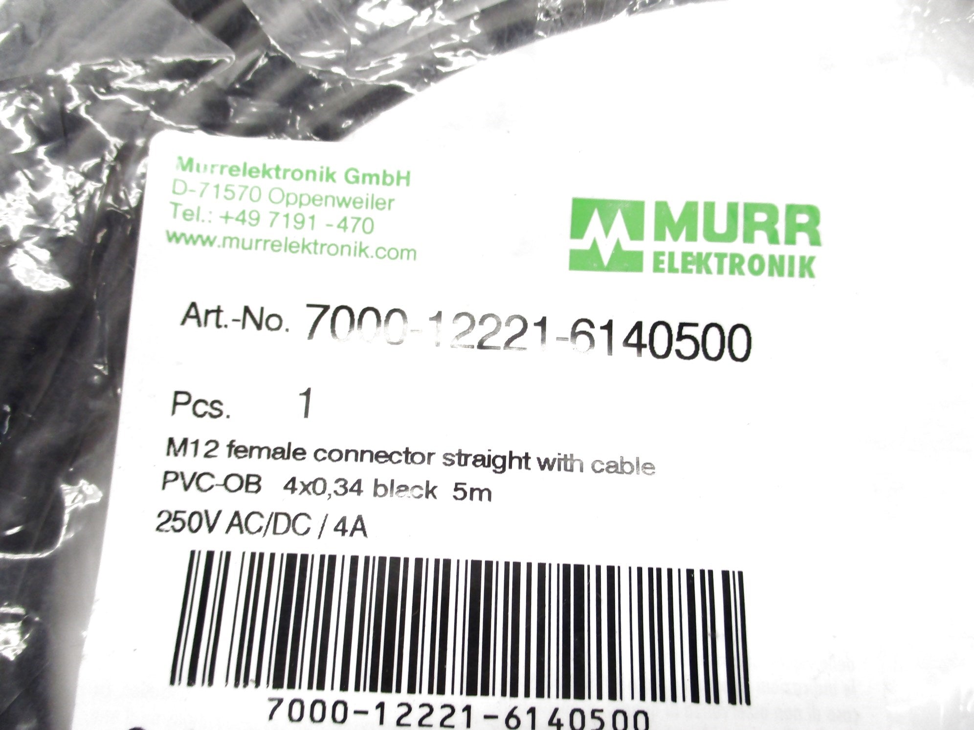 MURR ELEKTRONIK 7000-12221-6140500 250VAC/DC 4A 5M NSMP