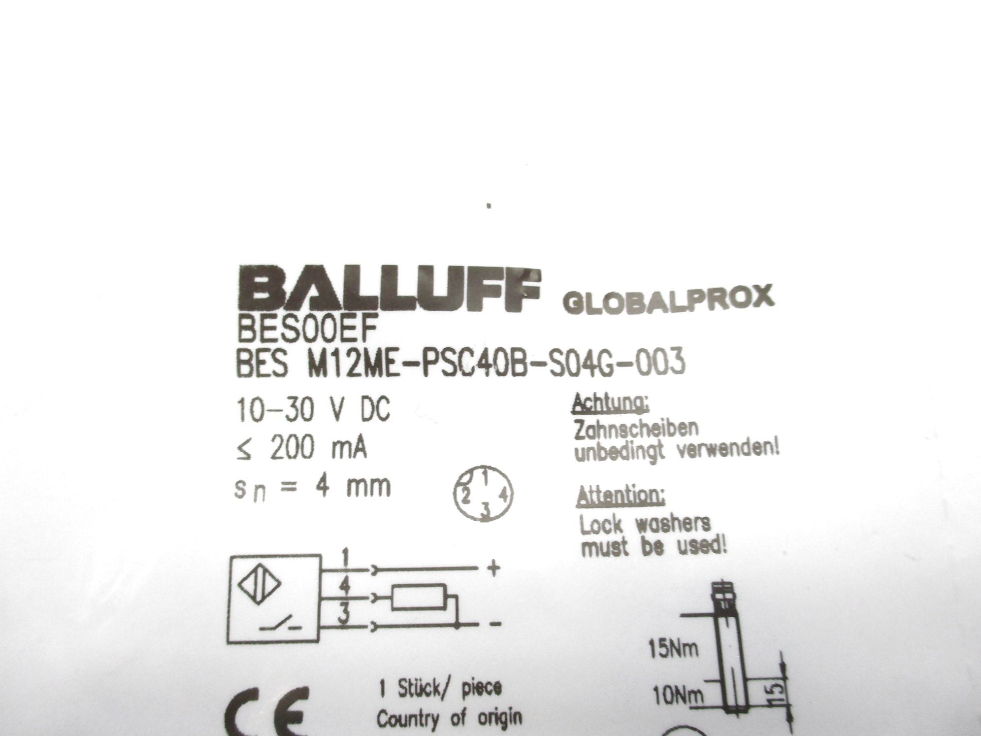 BALLUFF BESM12ME-PSC40B-S04G-003 BES00EF 10-30VDC NSMP