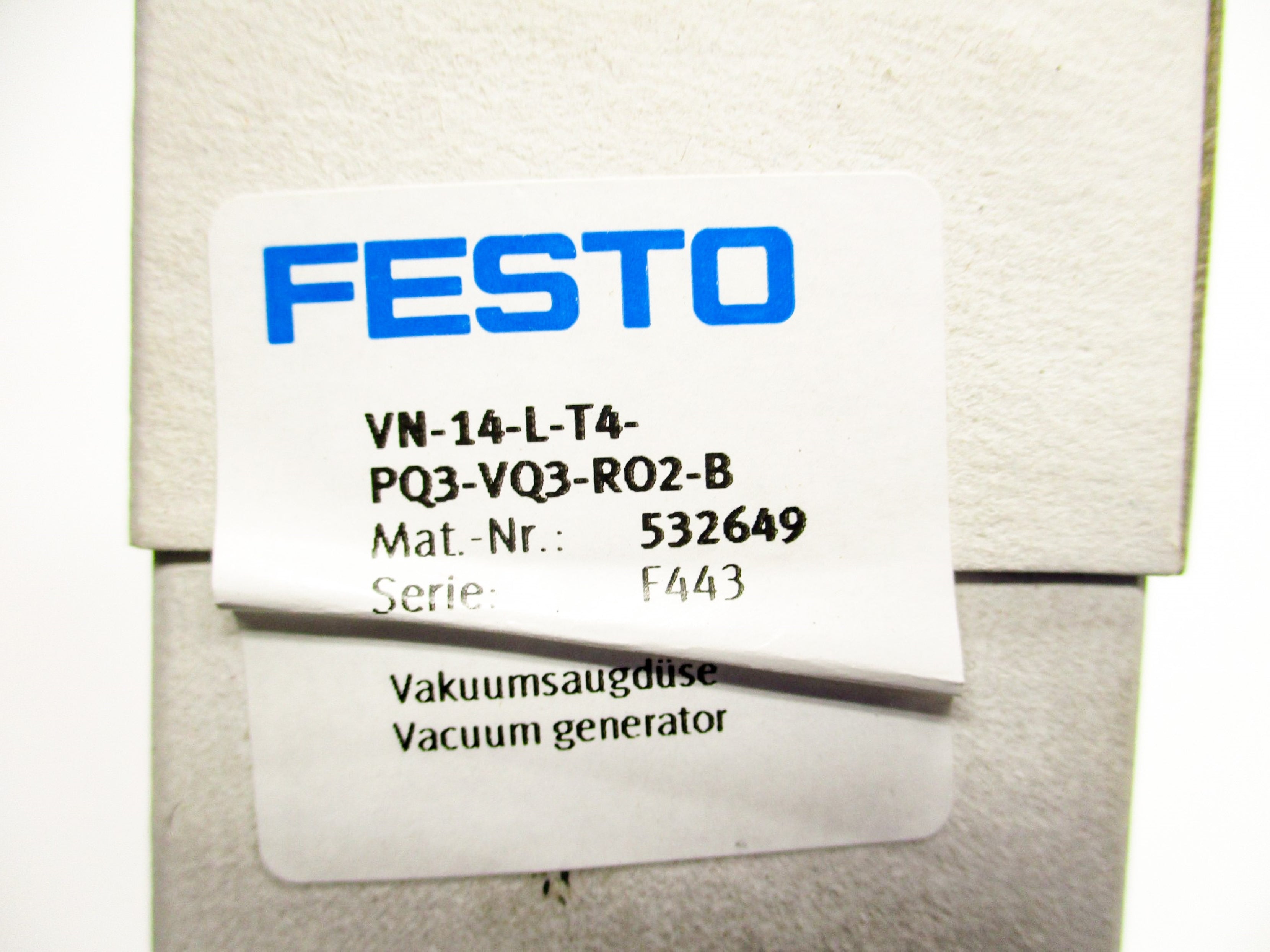 FESTO VN-14-L-T4-PQ3-VQ3-RO2-B NSFS