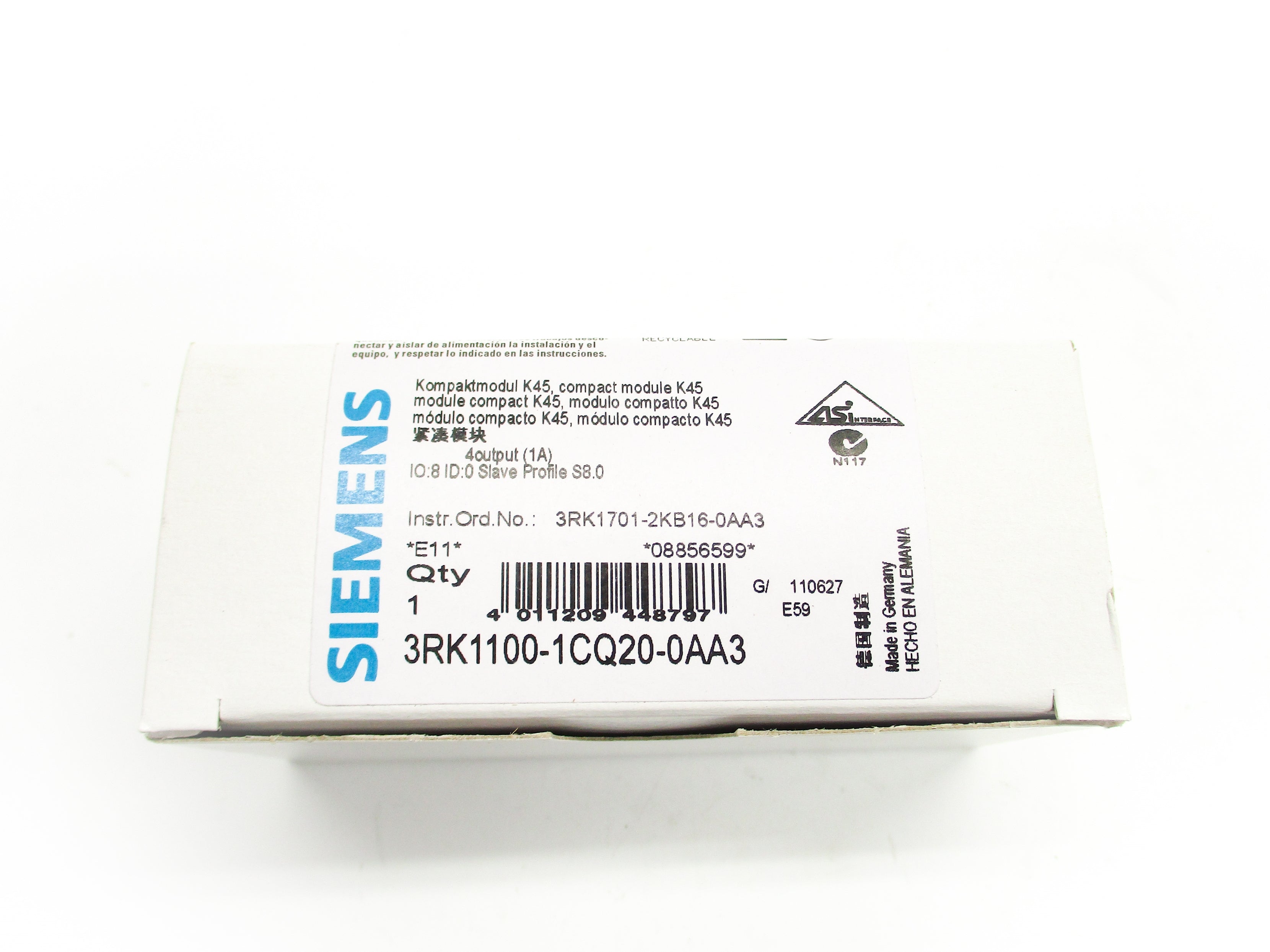 SIEMENS 3RK1100-1CQ20-0AA3 NSMP