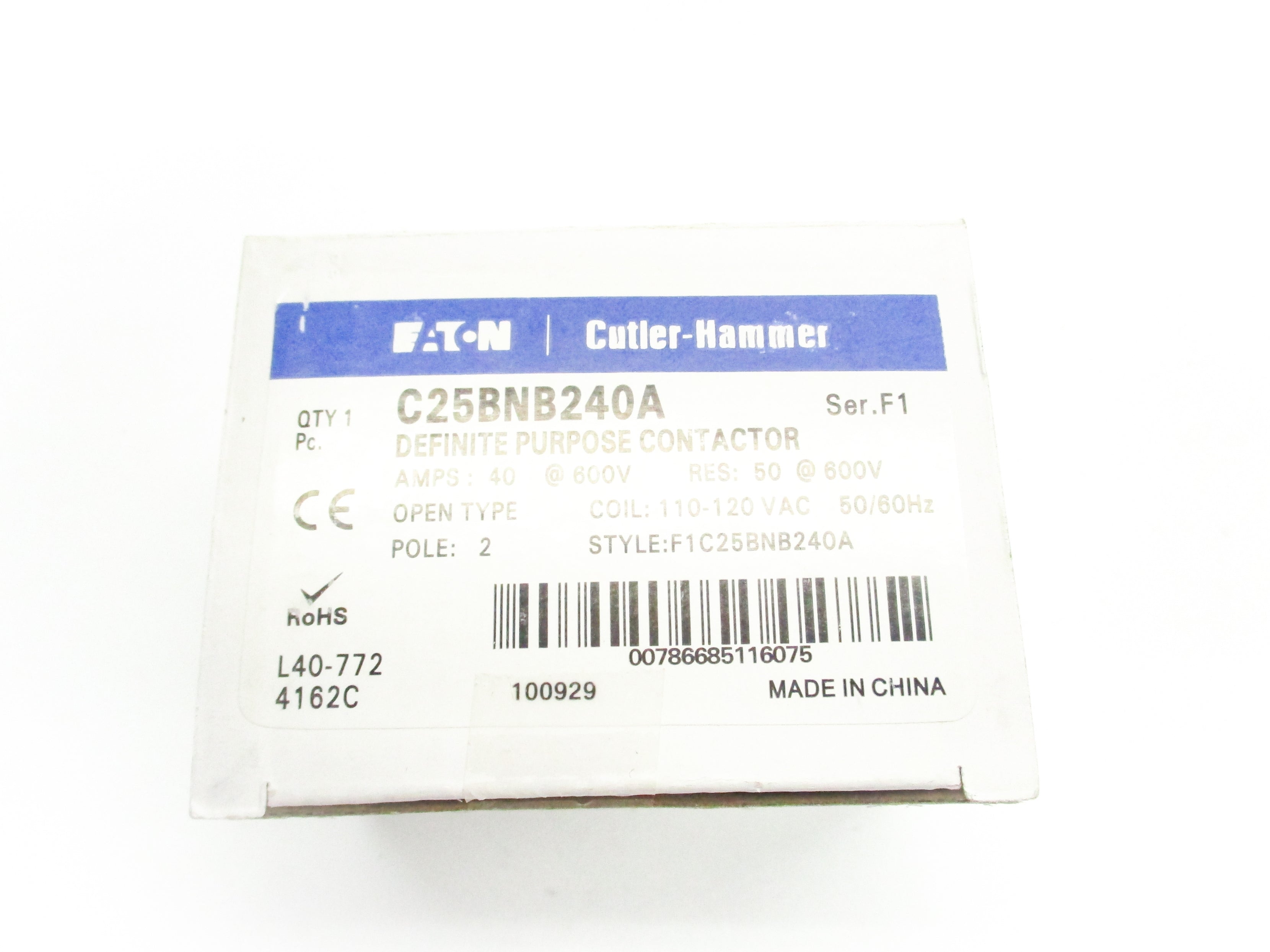 CUTLER HAMMER C25BNB240A SER. F1 600V NSMP