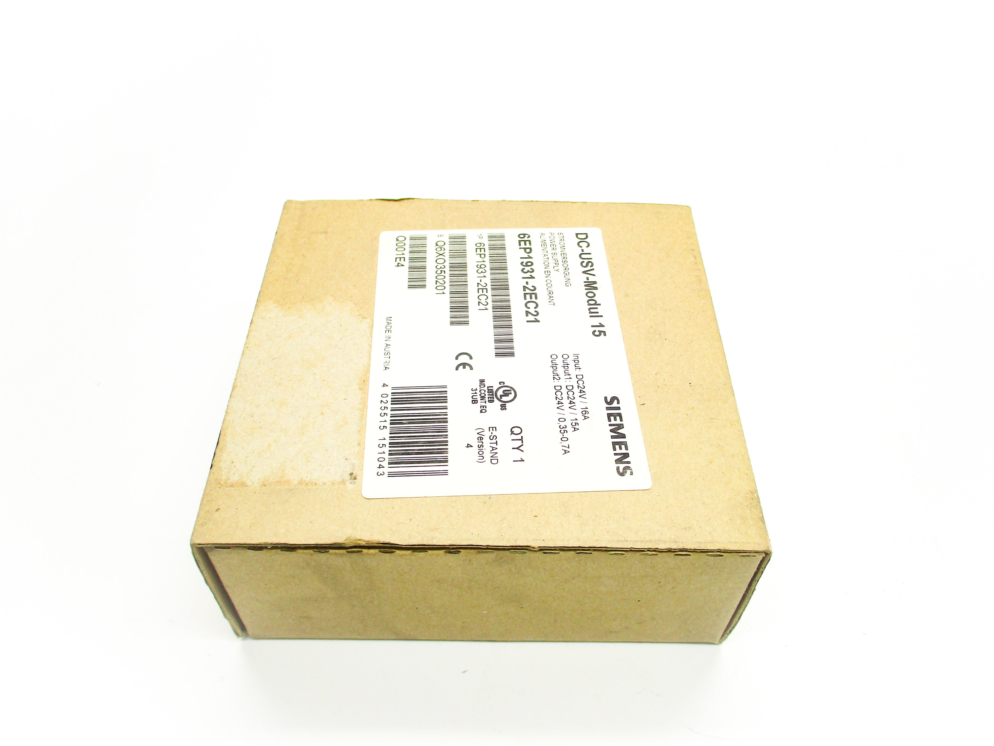 SIEMENS 6EP1931-2EC21 24VDC 16A NSFS