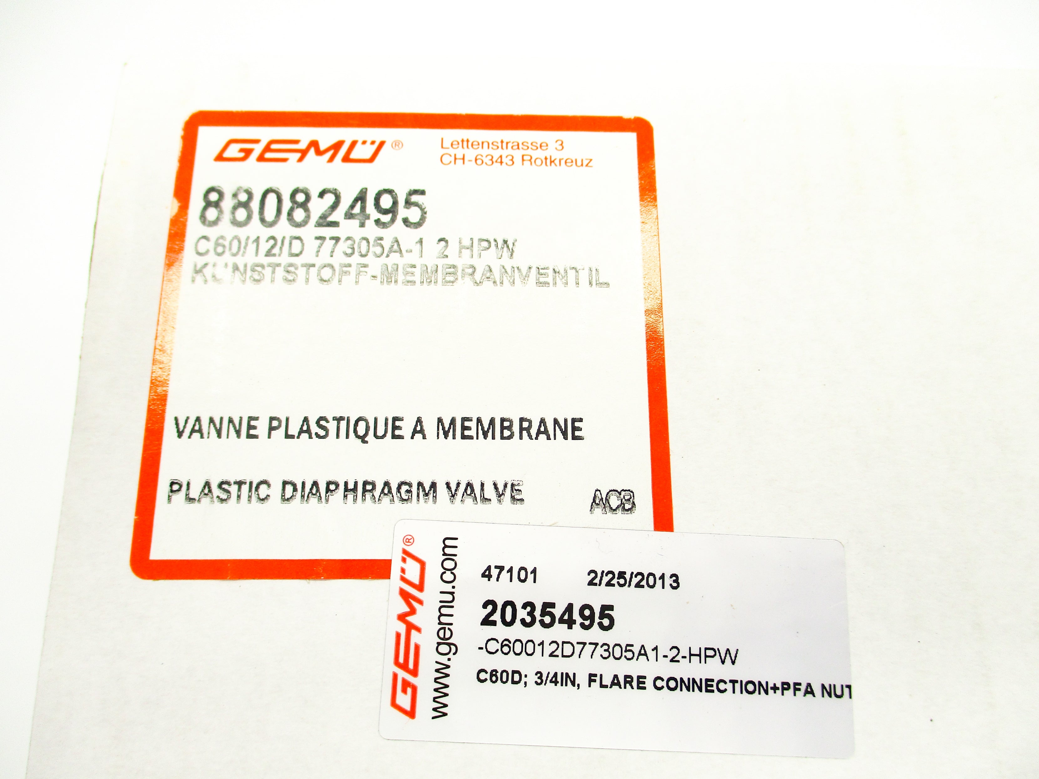 GEMU 88082495 C60/12/D77305A-12HPW NSMP