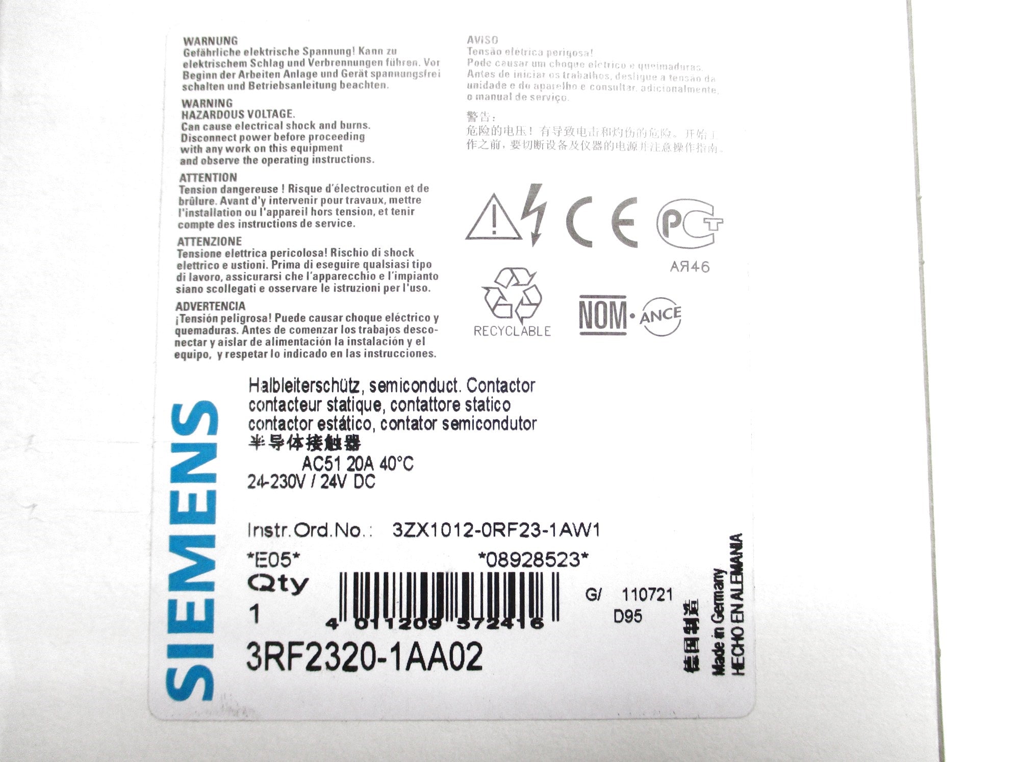 SIEMENS 3RF2320-1AA02 24VDC NSMP