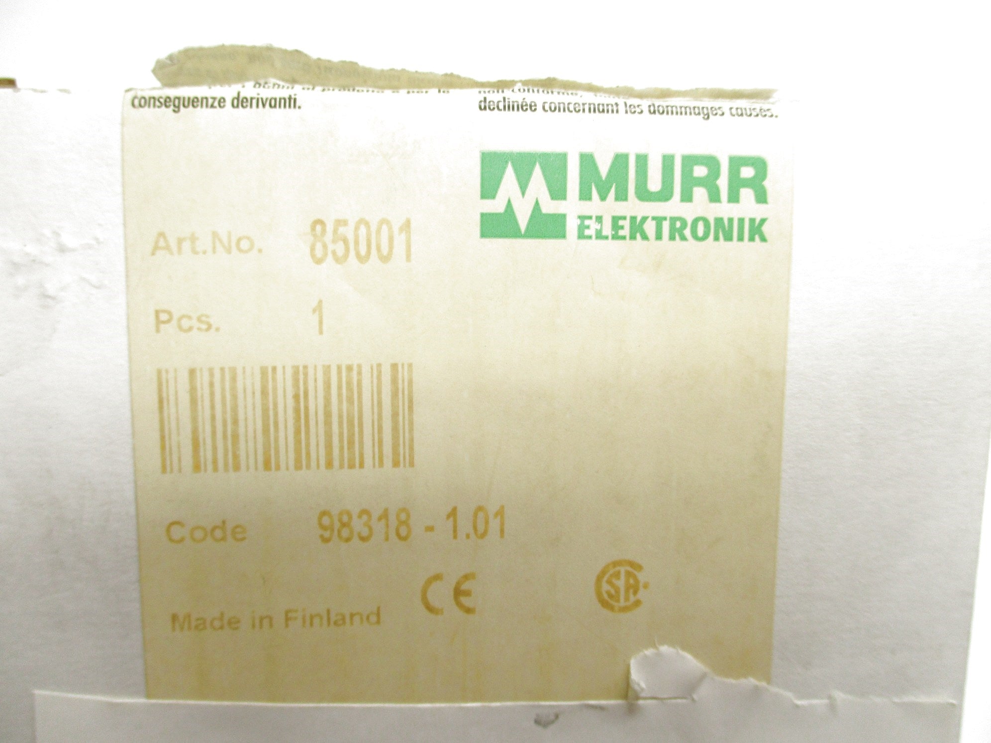 MURR ELEKTRONIK 85001 NSMP