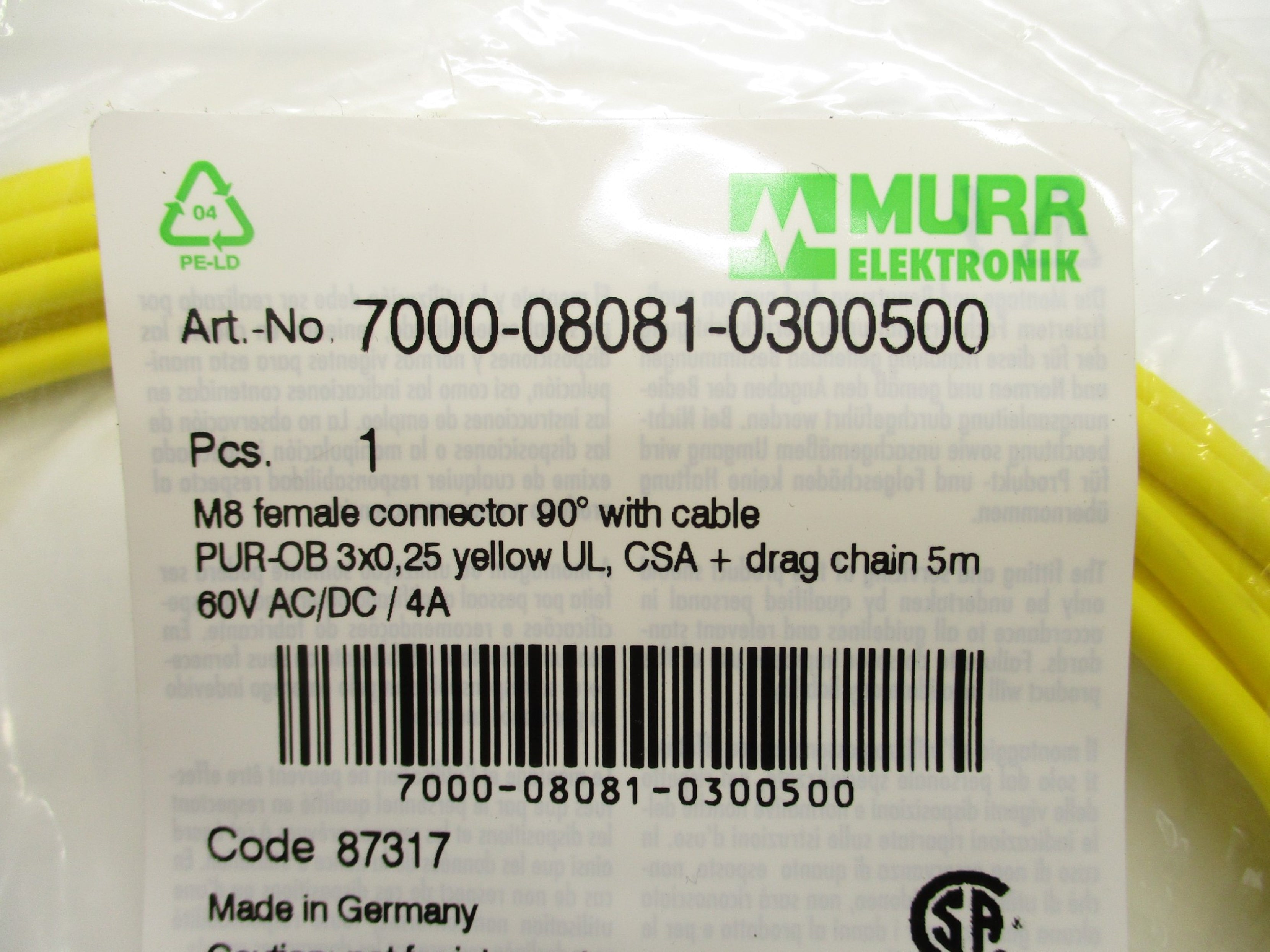 MURR ELEKTRONIK 7000-08081-0300500 NSMP