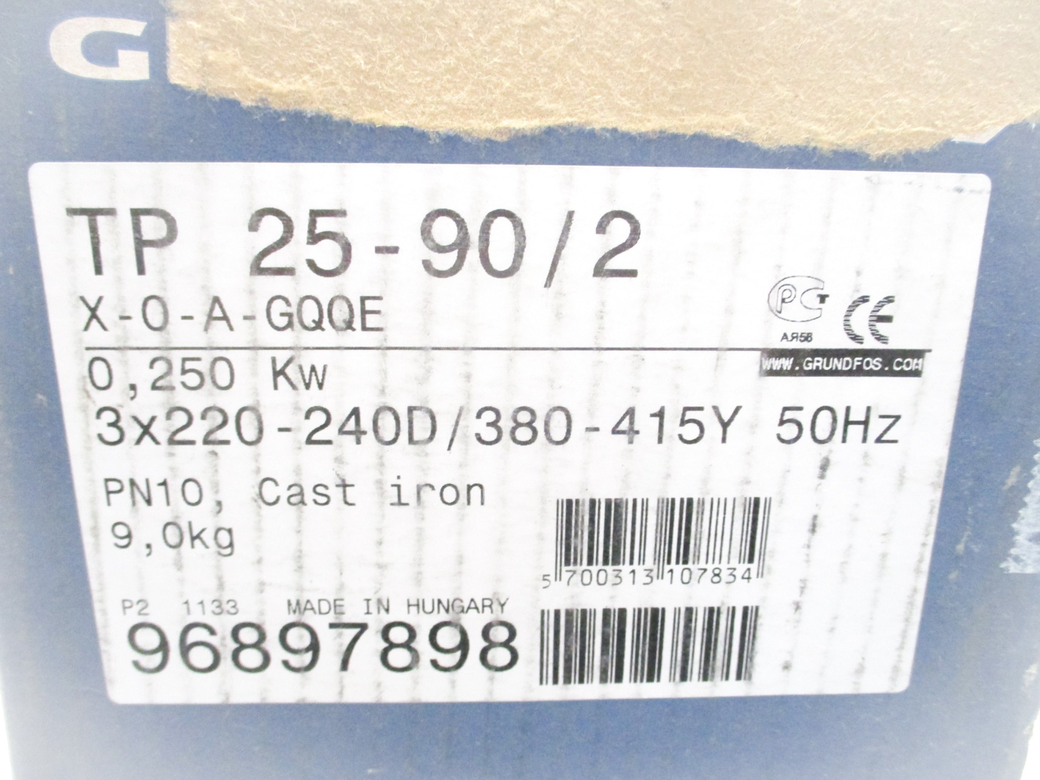 GRUNDFOS TP25-90/2 X-0-A-GQQE NSFS