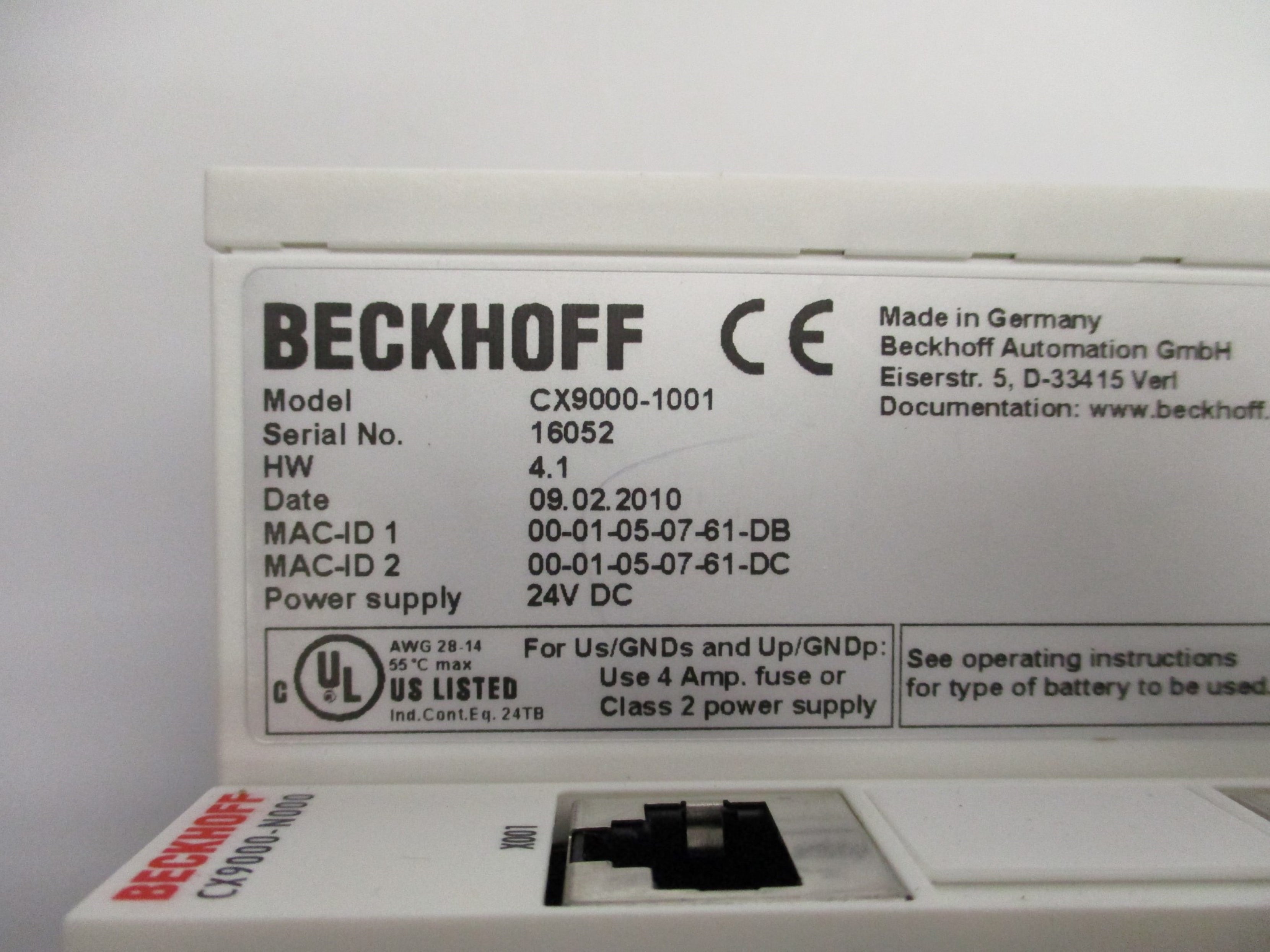 BECKHOFF CX9000-1001 NSNP
