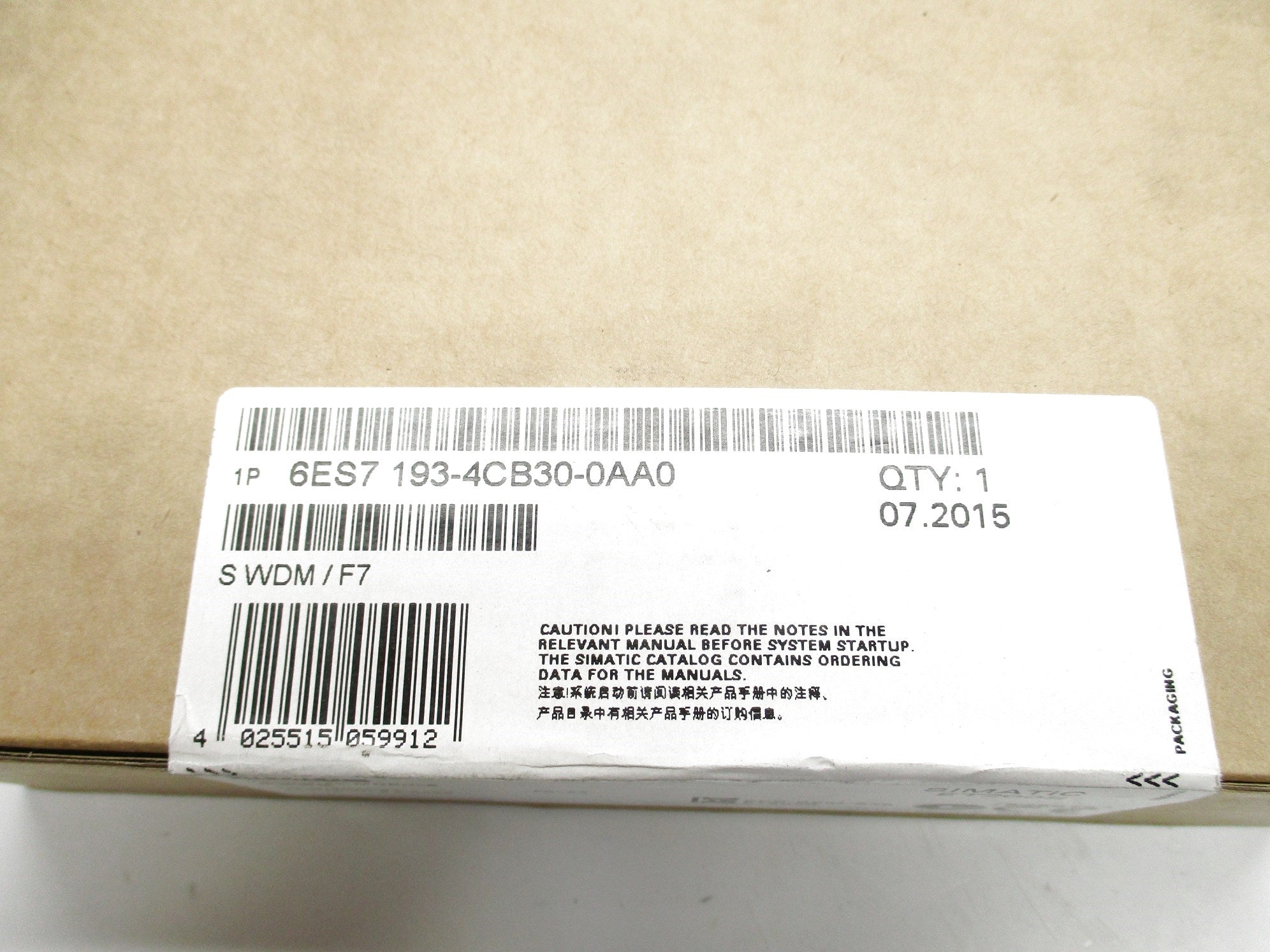 SIEMENS 6ES7193-4CB30-0AA0 (PKG OF 5) NSFS