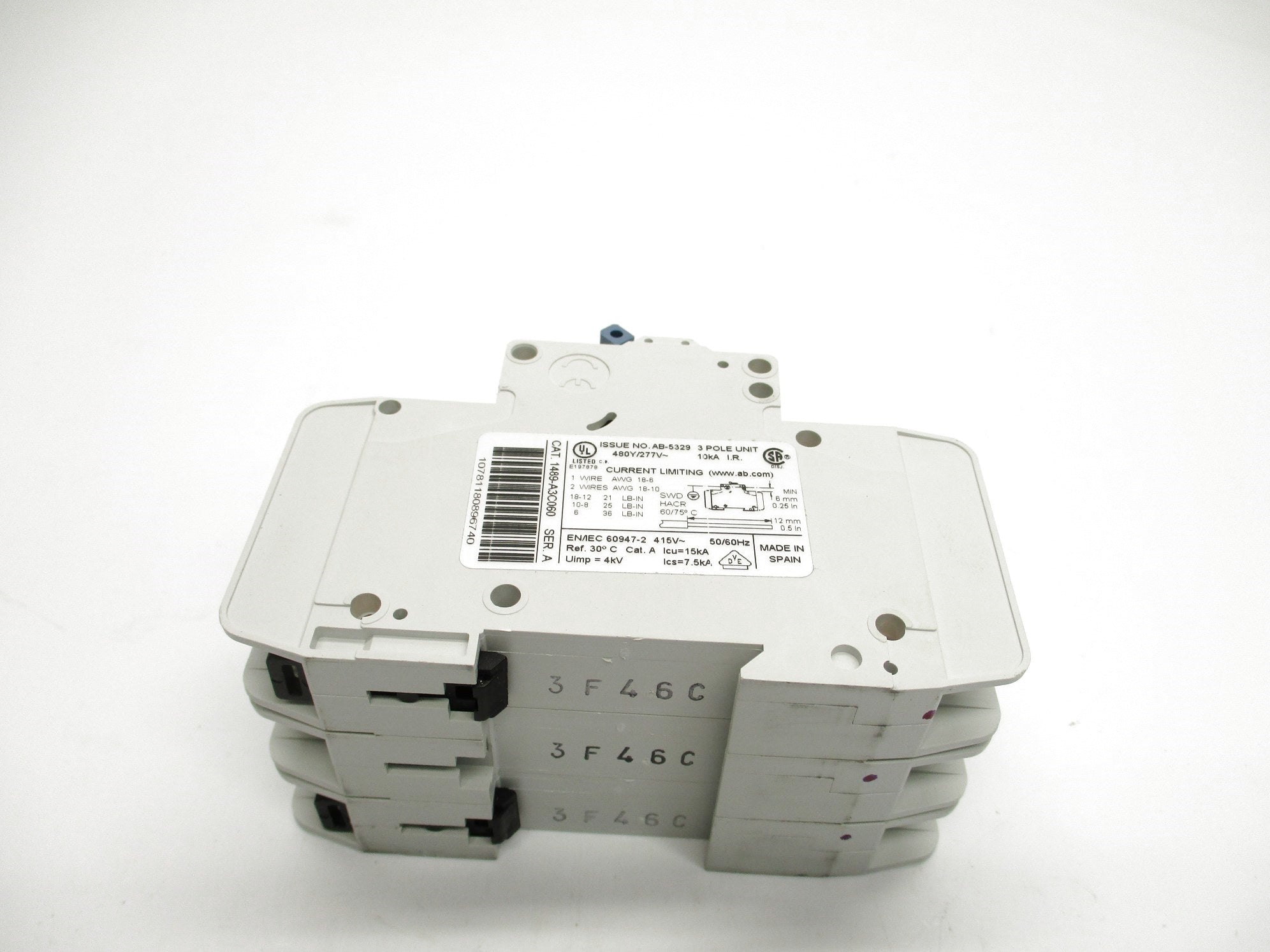 ALLEN BRADLEY 1489-A3C060 SER. A 6A 480/277V NSNP