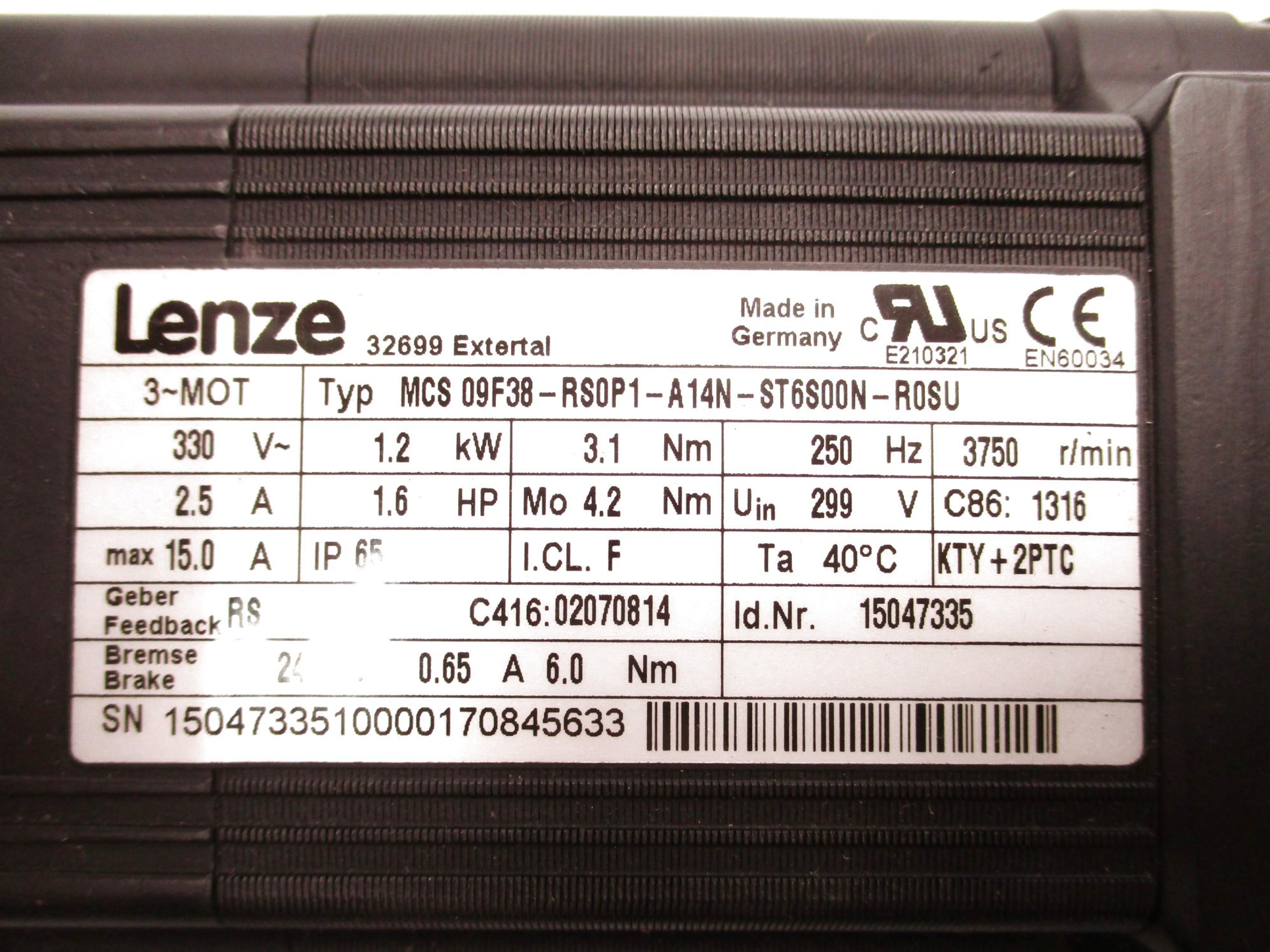 LENZE MCS09F38-RS0P1-A14N-ST6S00N-R0SU NSNP