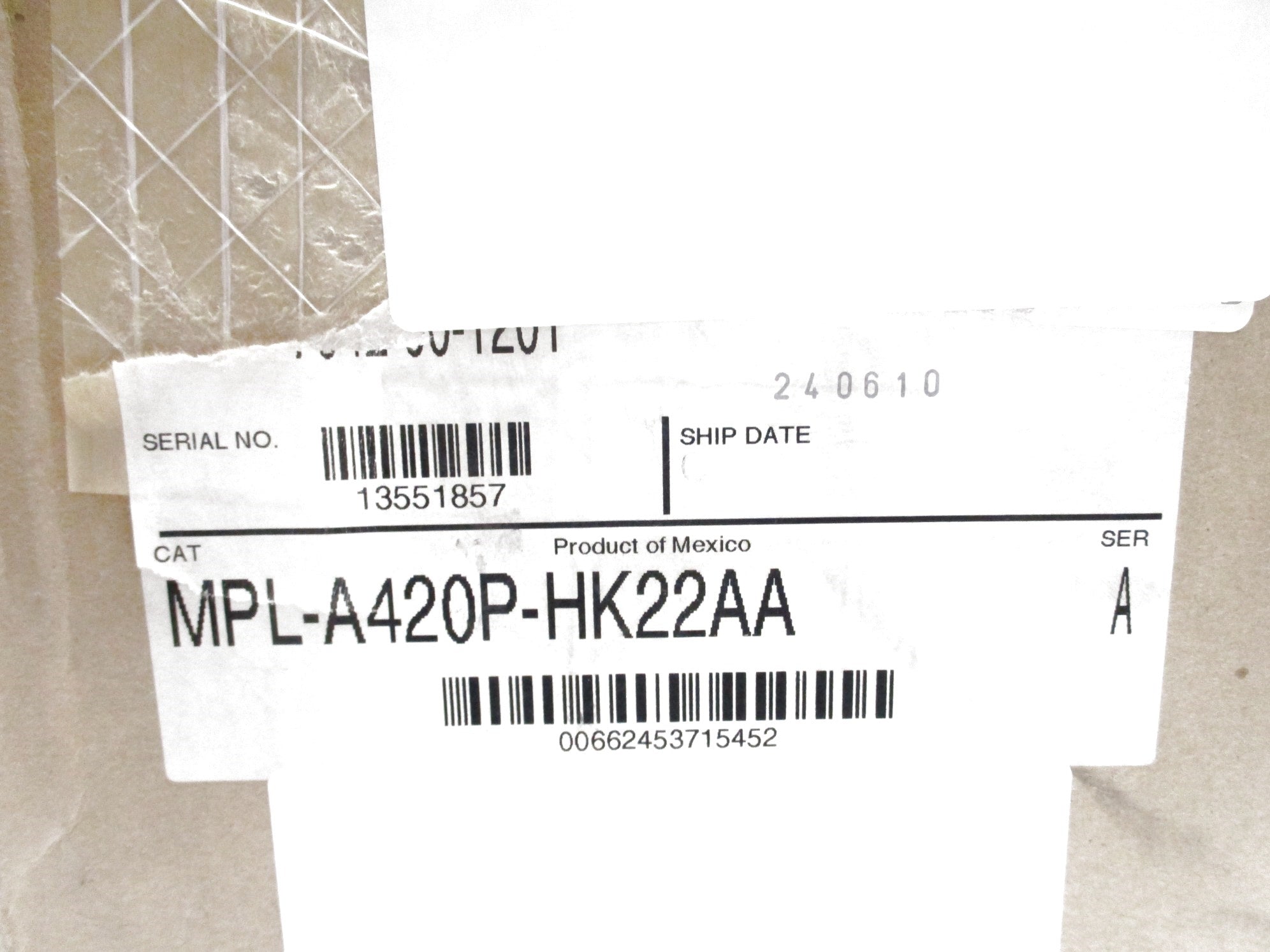 ALLEN BRADLEY MPL-A420P-HK22AA SER. A NSFS