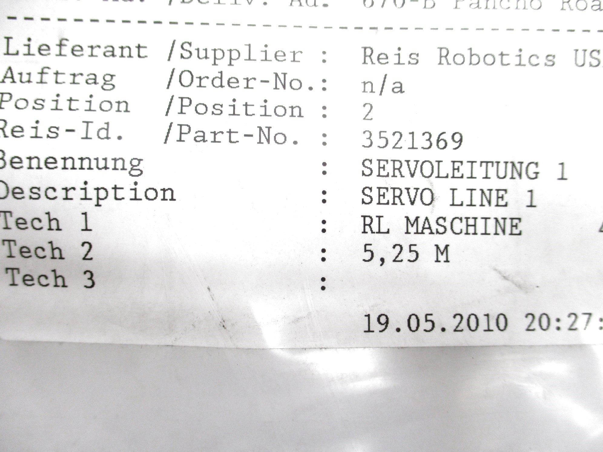 REIS ROBOTICS 3521369 NSNP