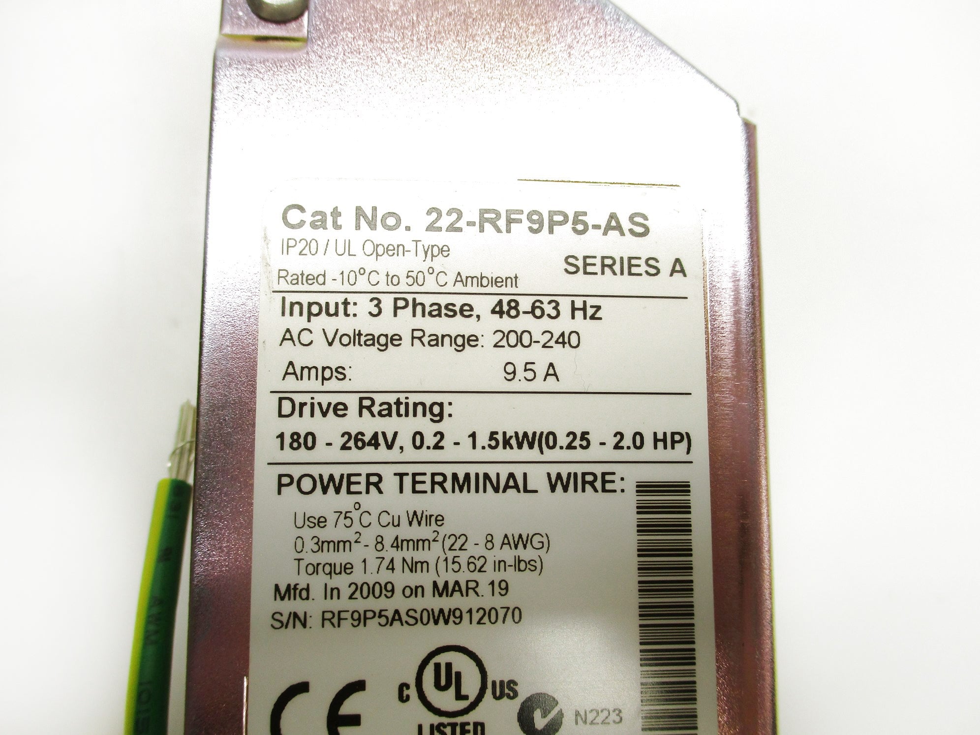 INDUSTRIAL SPARE PART 22-RF9P5-AS SER. A NSMP