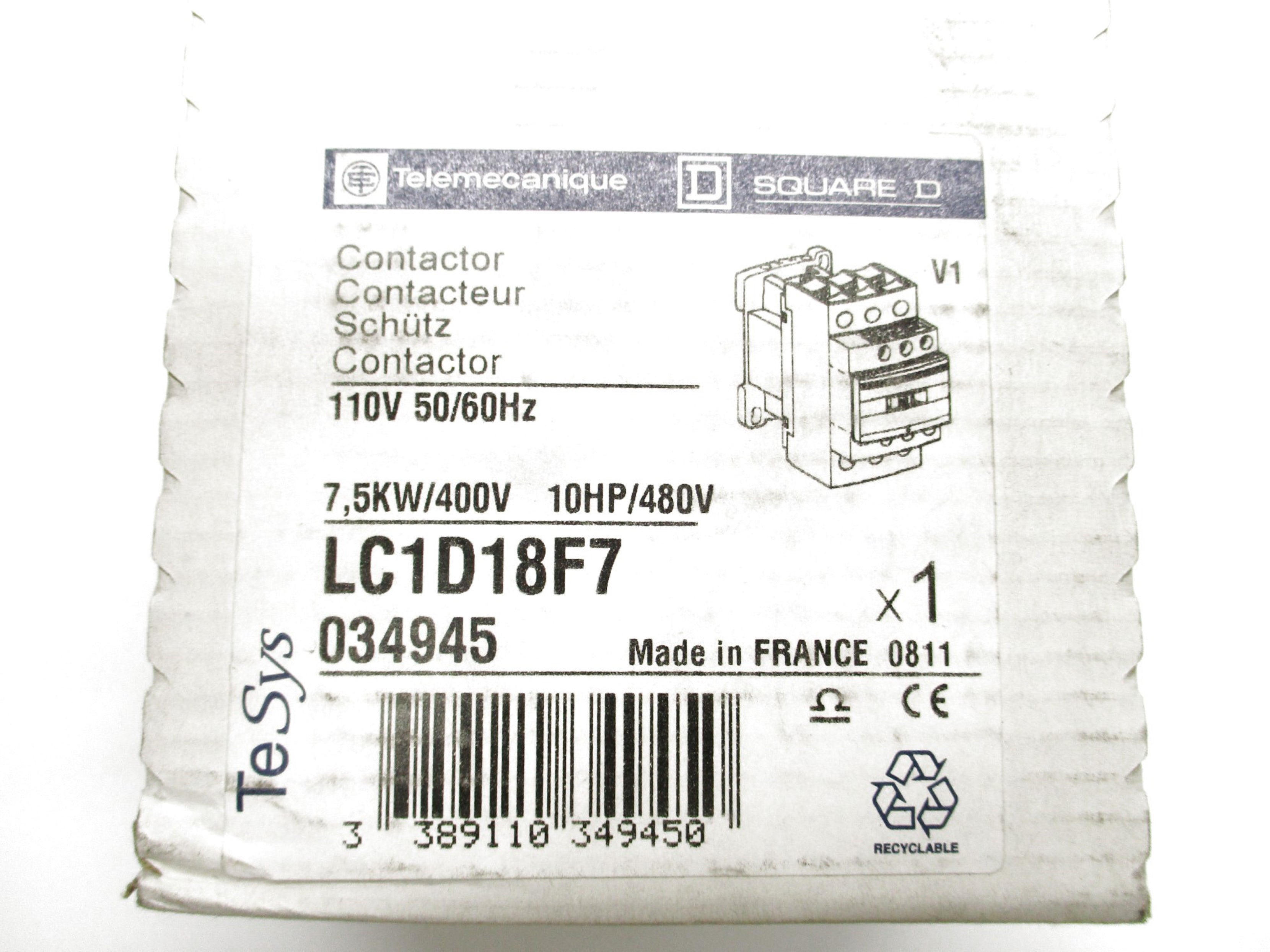 TELEMECANIQUE LC1D18F7 110V NSFS