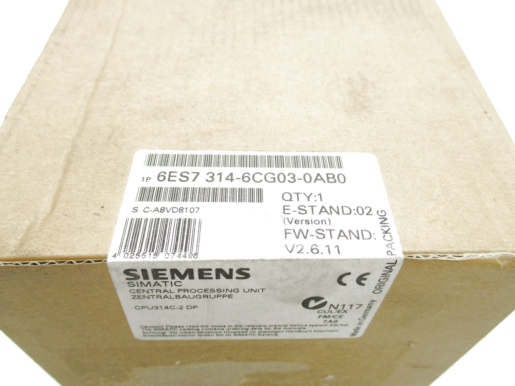 SIEMENS 6ES7314-6CG03-0AB0 NSFS
