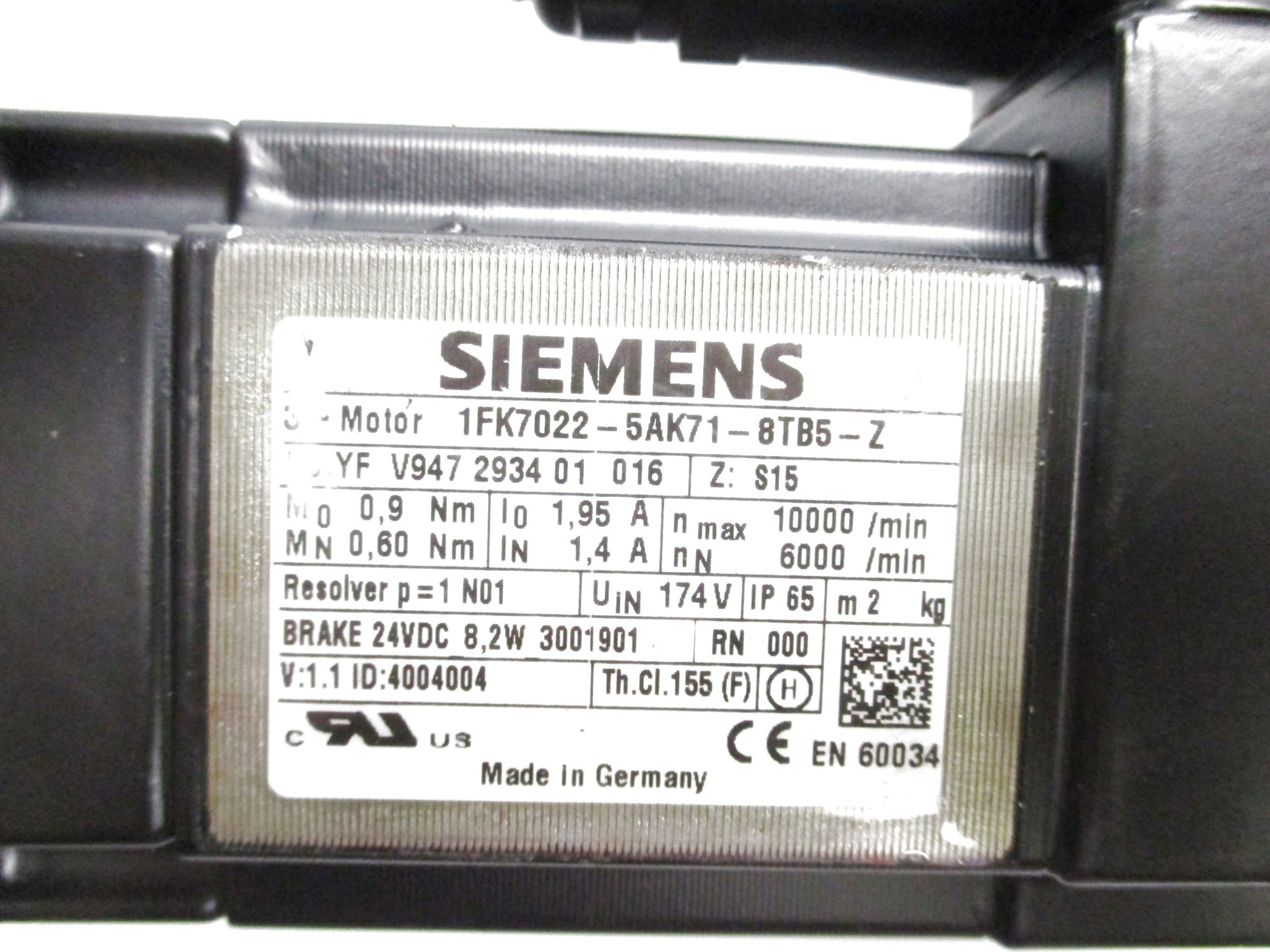 SIEMENS 1FK7022-5AK71-8TB5-Z NSNP