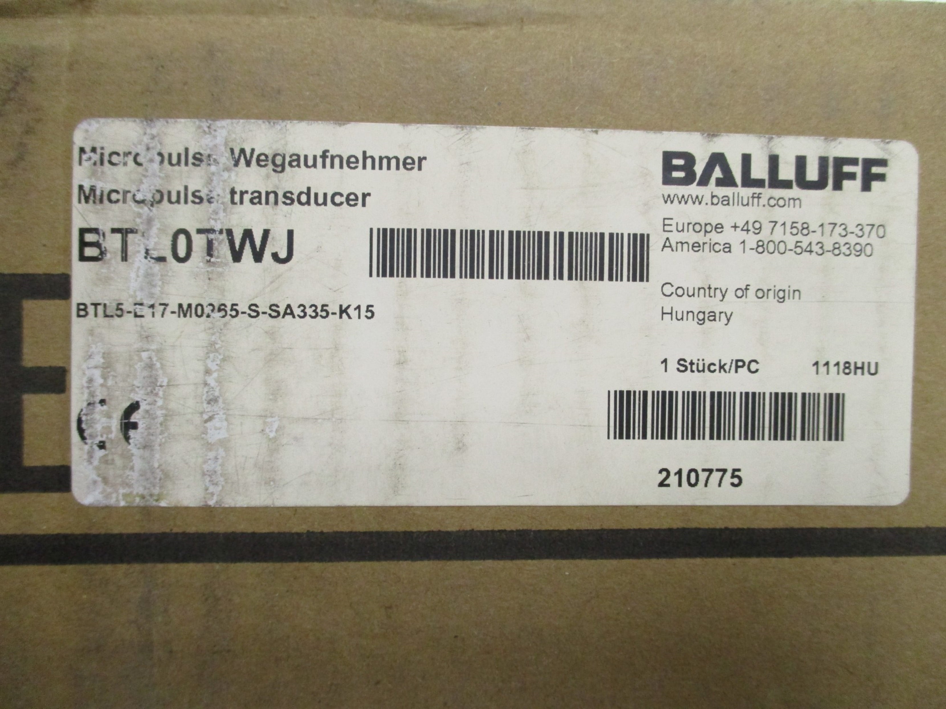 BALLUFF BTL5-E17-M0265-S-SA335-K15 NSFS