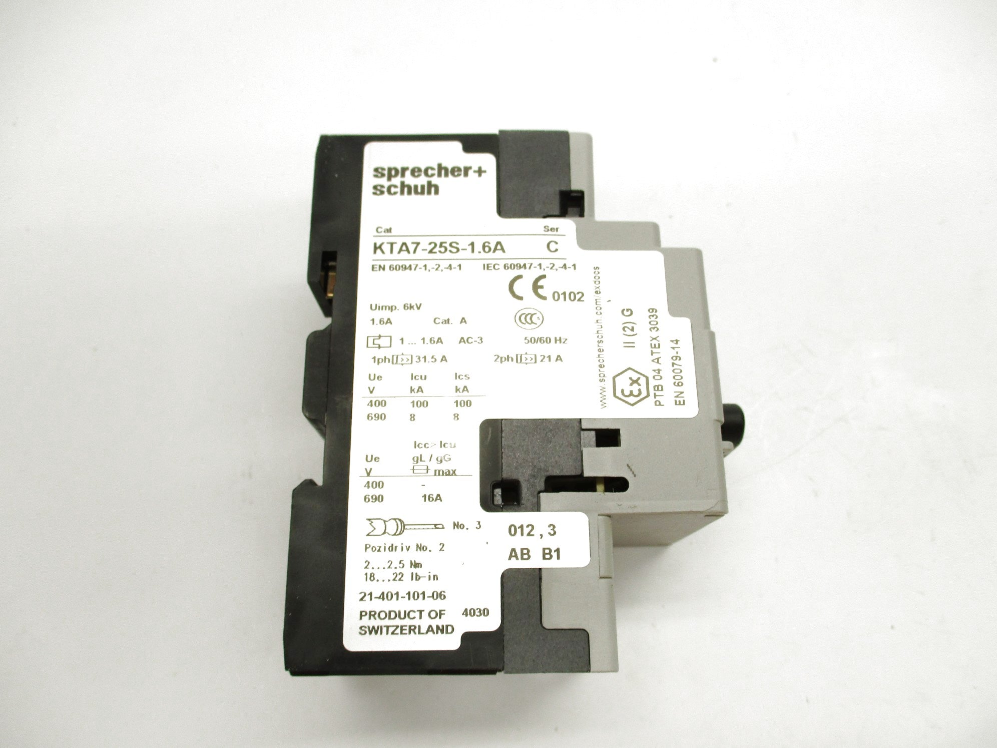 SPRECHER+SCHUH KTA7-25S-1.6A SER. C 1.0-1.6A 690V NSMP