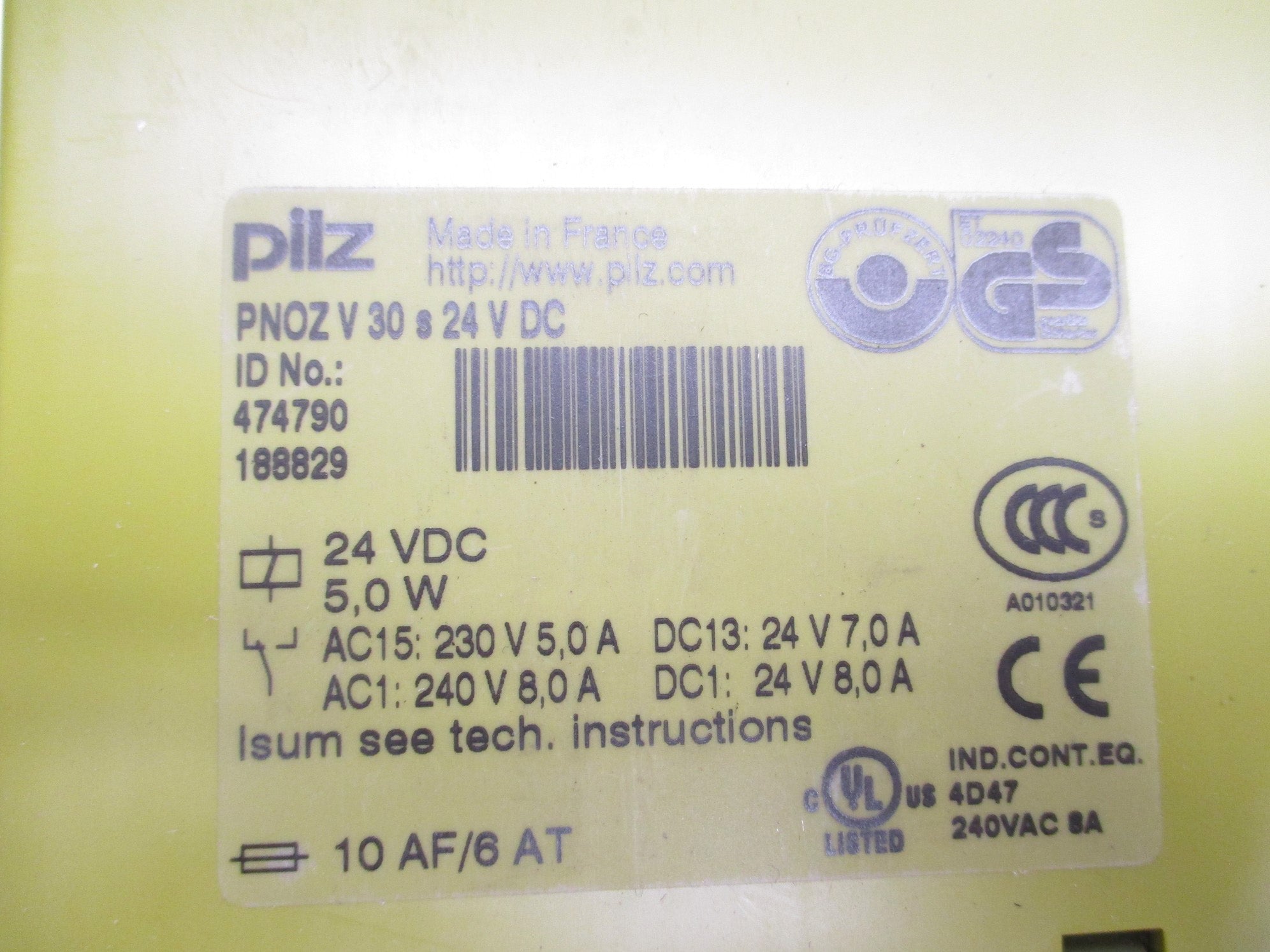 PILZ PNOZV30s24VDC 24VDC 8A NSMP
