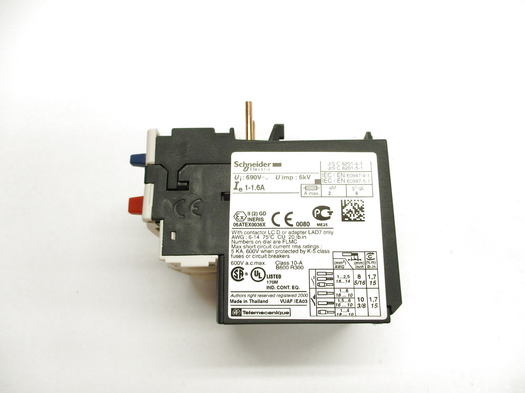 SCHNEIDER ELECTRIC LRD06 690V 1.6A NSMP