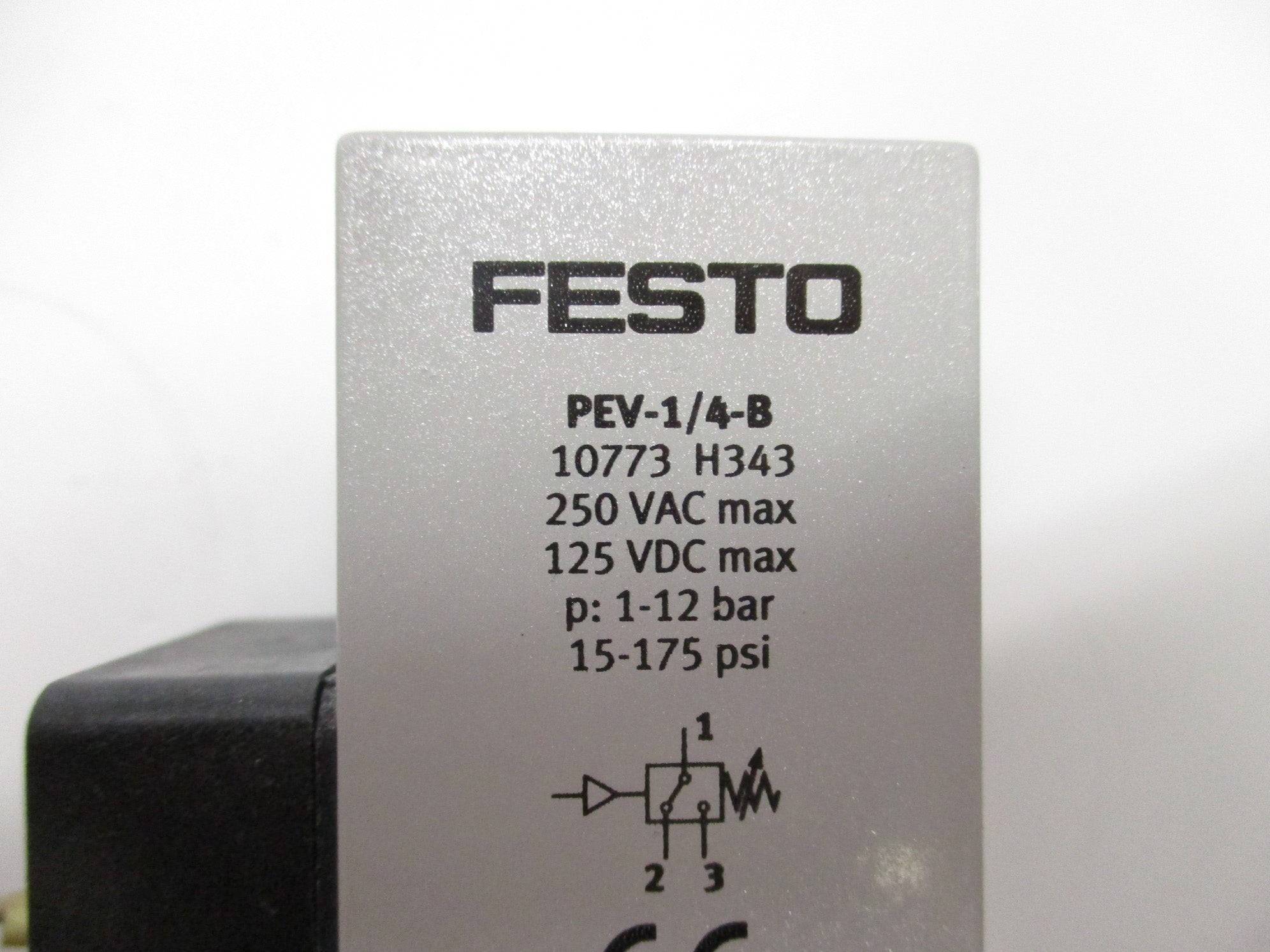 FESTO PEV-1/4-B 10773 250VAC 15-175PSI NSMP
