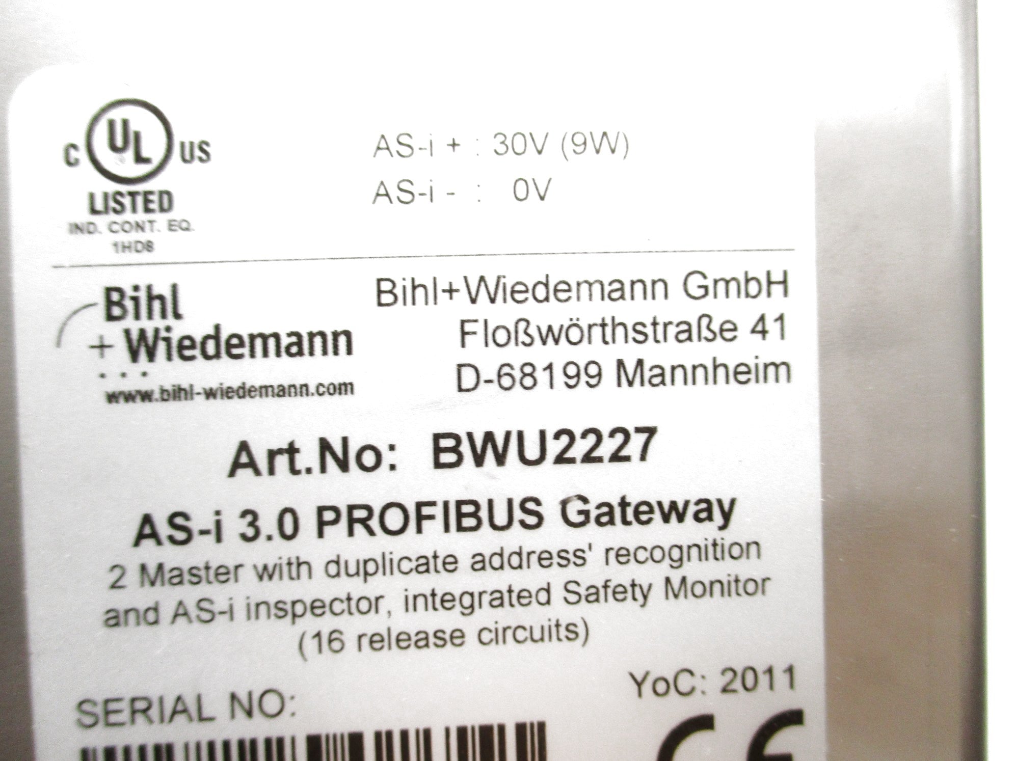 BIHL WIEDEMANN BWU2227 NSNP