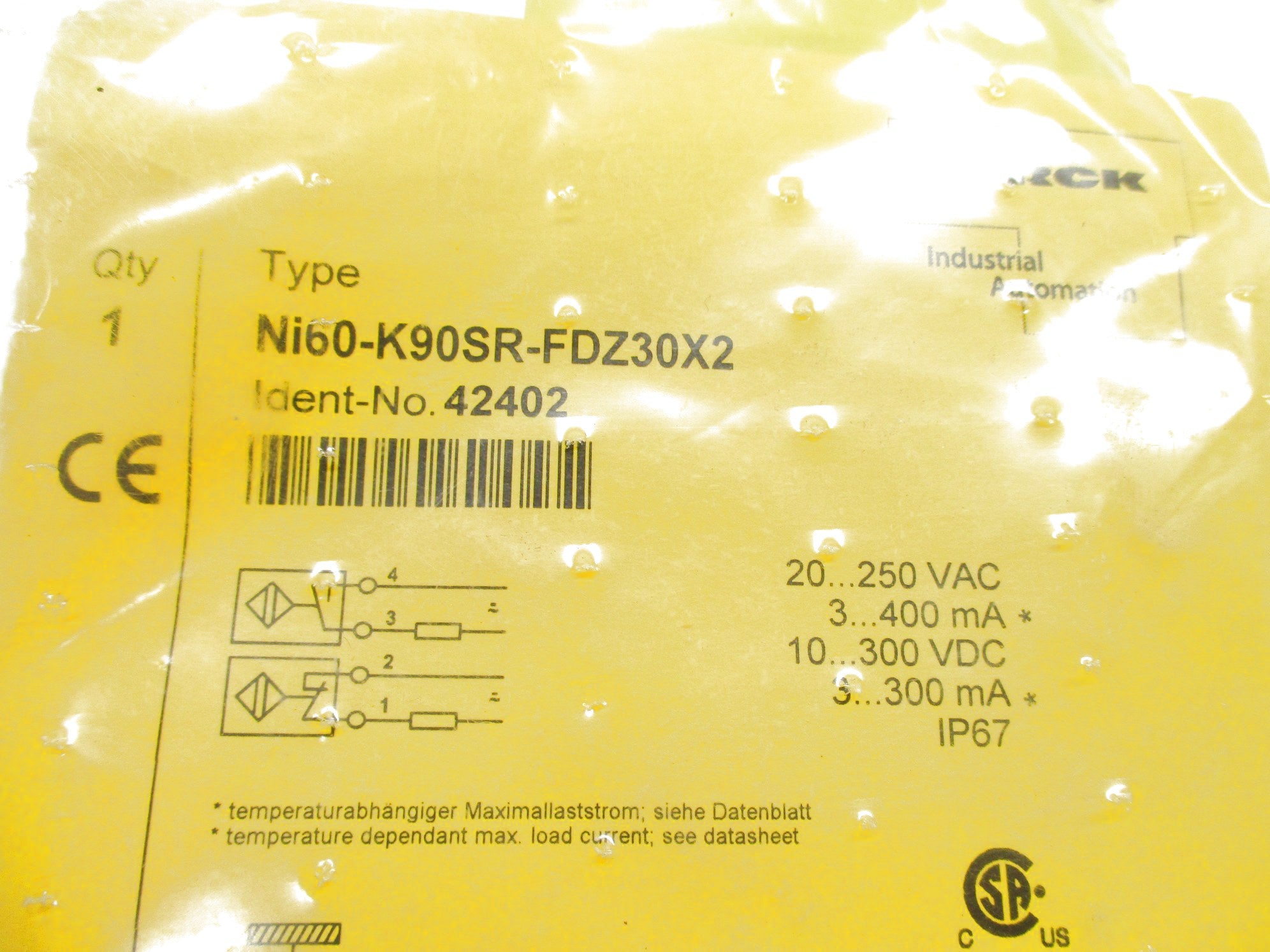 TURCK Ni60-K90SR-FDZ30X2 NSMP