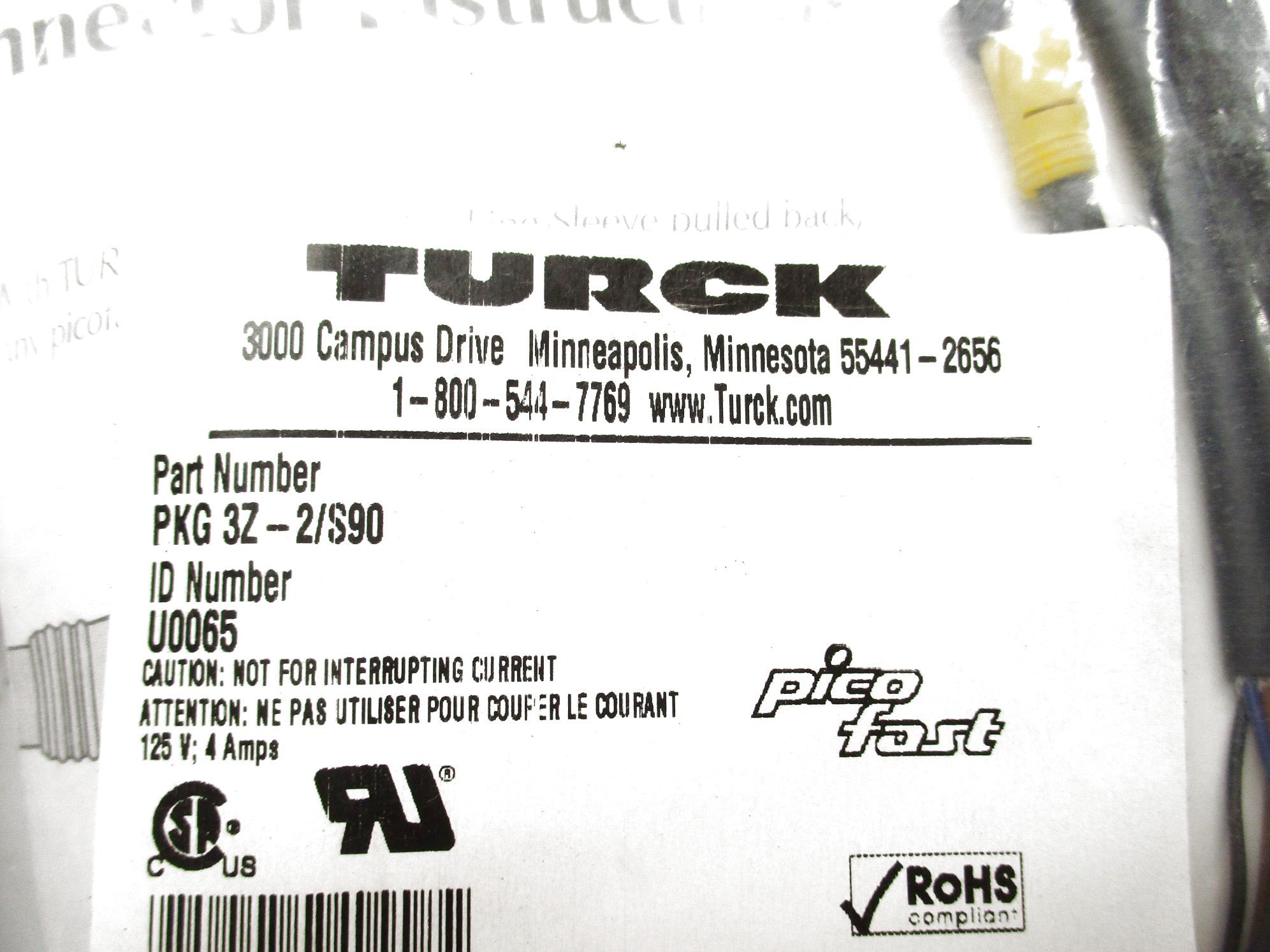 TURCK PKG3Z-2/S90 U0065 125V 4A NSMP