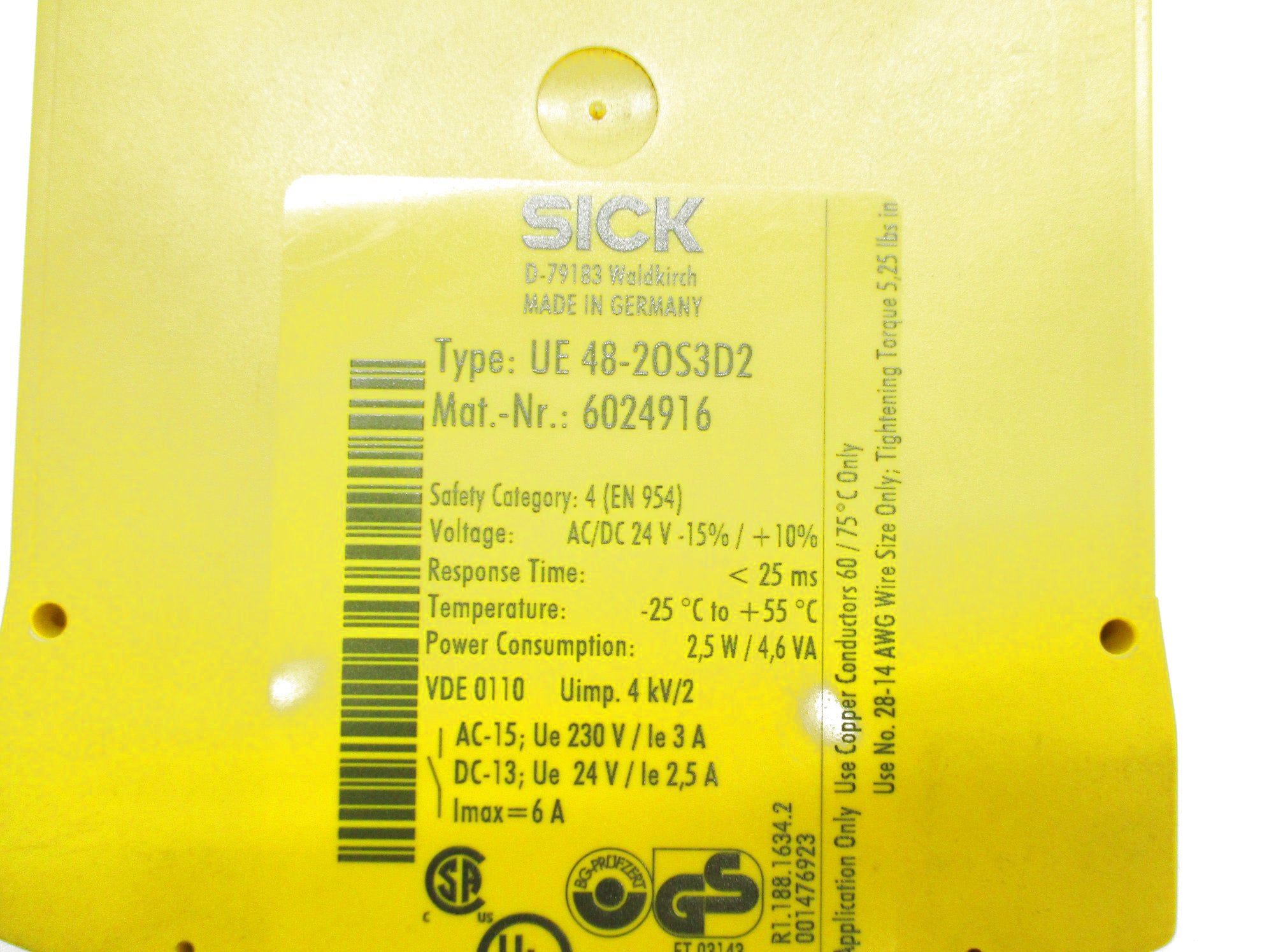 SICK UE48-2OS3D2 24VAC/DC 6A UNMP