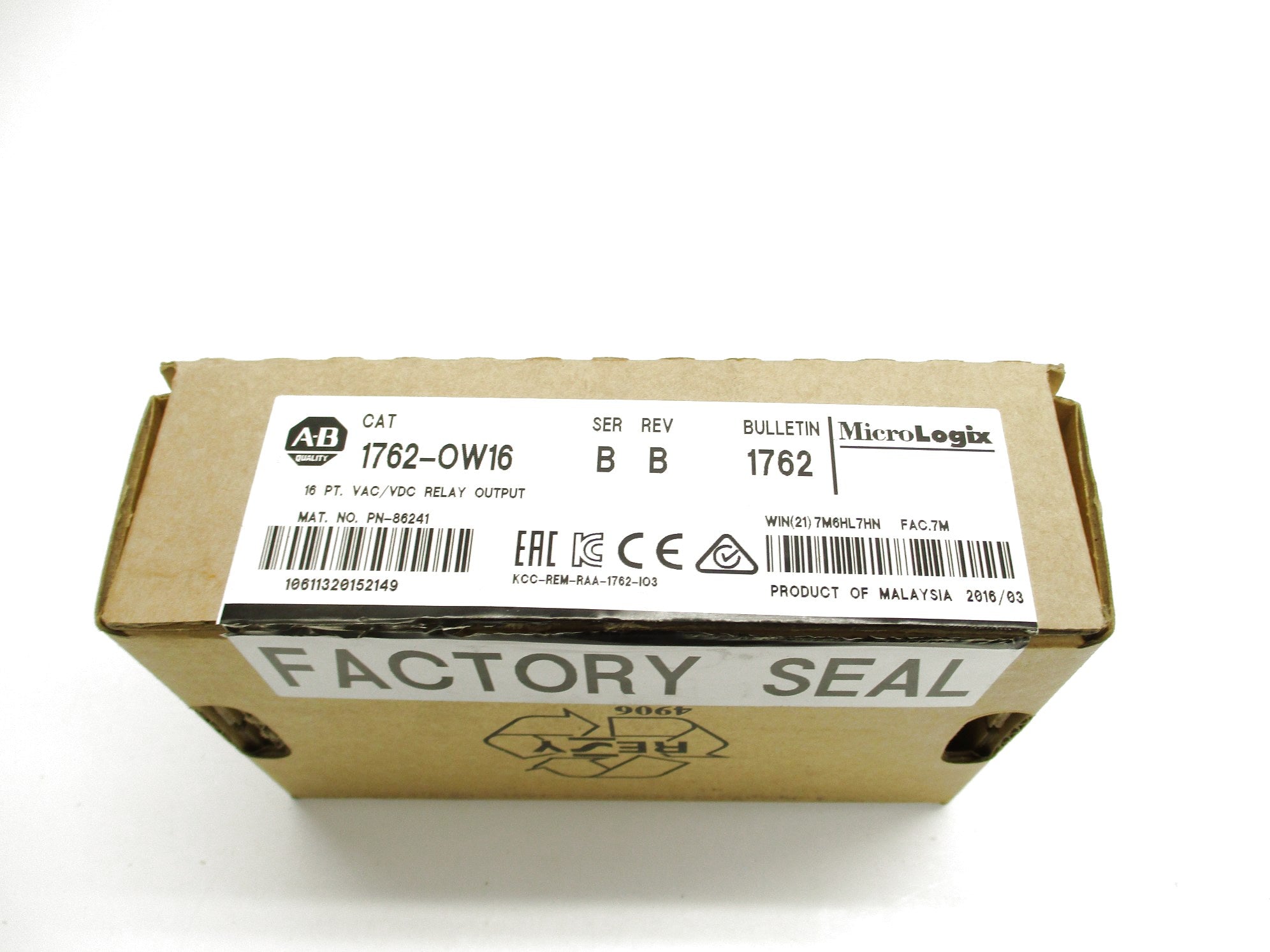 ALLEN BRADLEY 1762-OW16 SER. B 24VDC NSMP