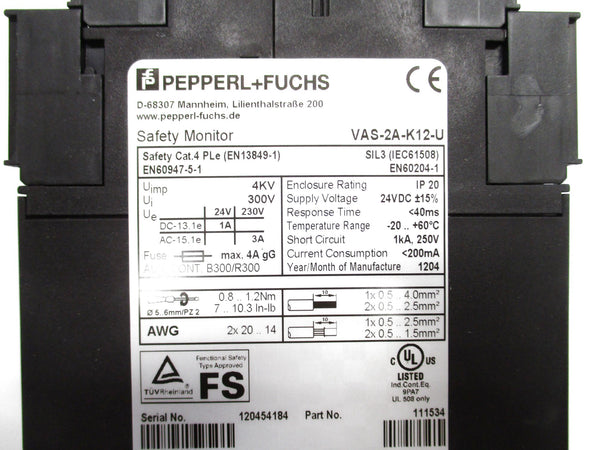 PEPPERL+FUCHS VAS-2A-K12-U NSMP