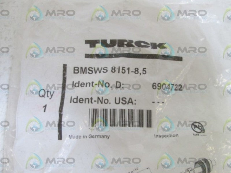 TURCK WIREABLE CONNECTOR BMSWS 8151-8,5 *NEW IN FACTORY BAG*