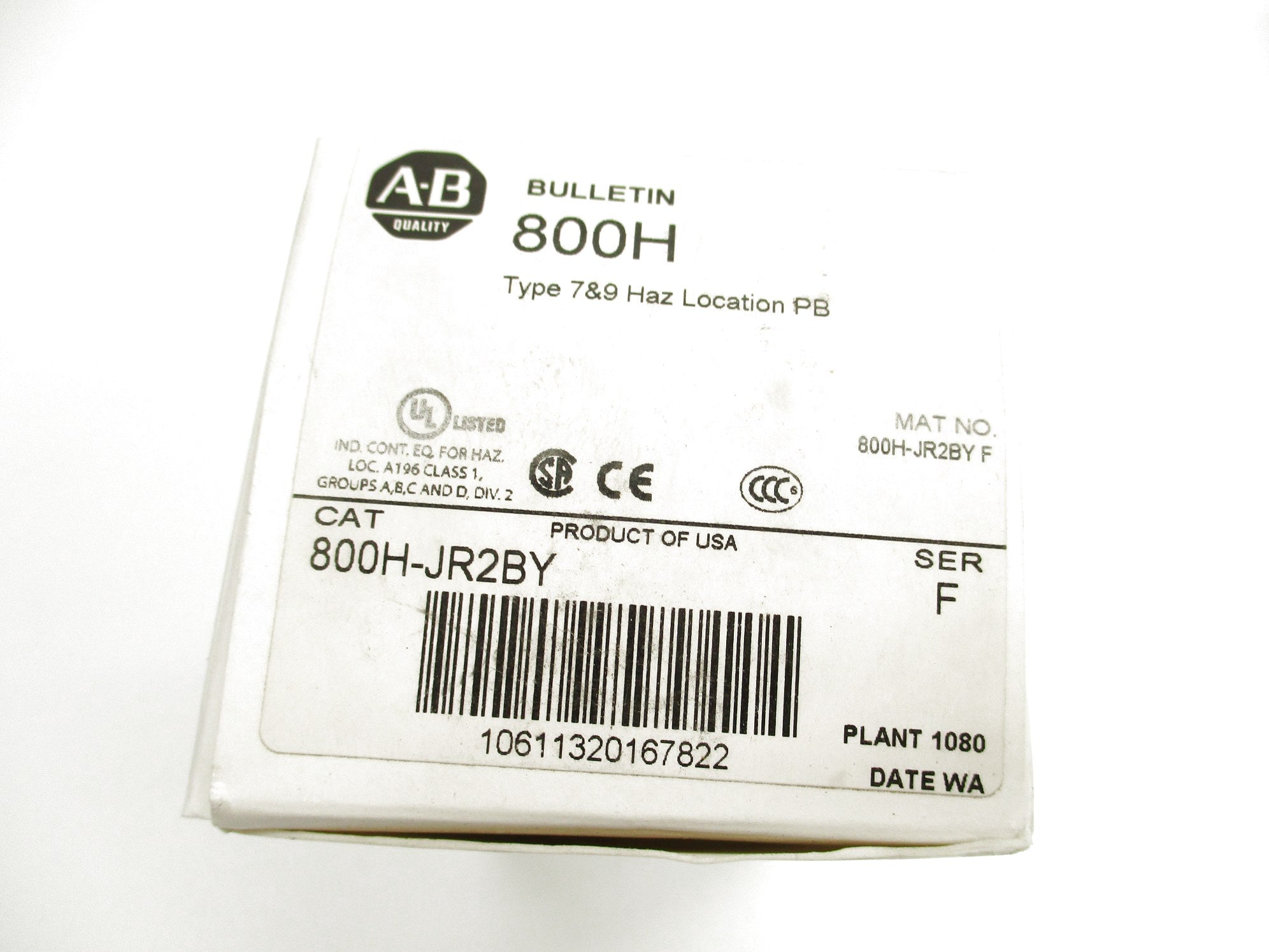 ALLEN BRADLEY 800H-JR2BY SER. F (WH) NSMP