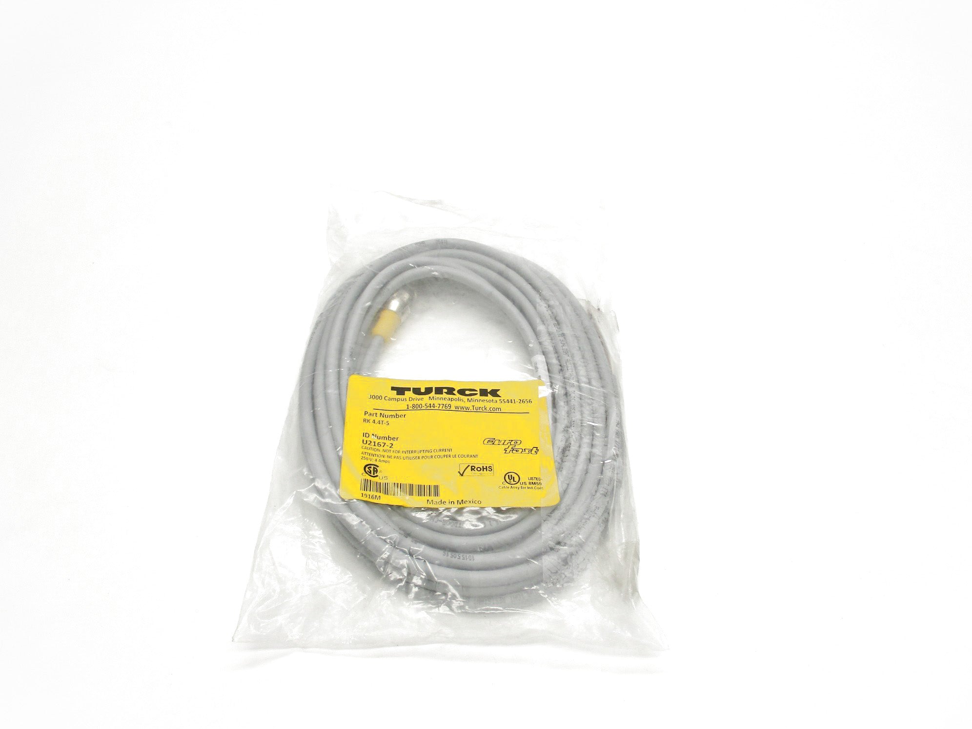 TURCK RK4.4T-5 U2167-2 250V 4A NSMP