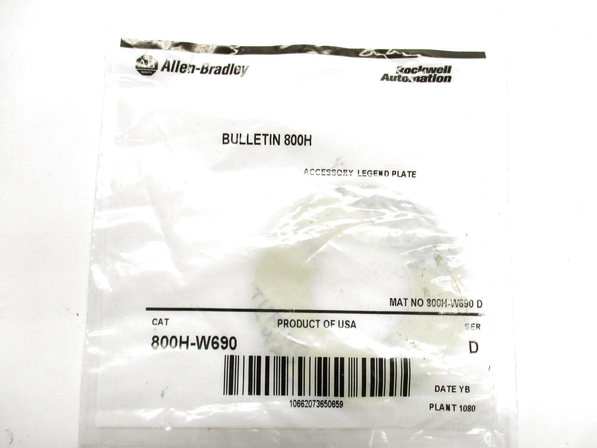 INDUSTRIAL SPARE PART 800H-W690 SER. D (WH) NSMP