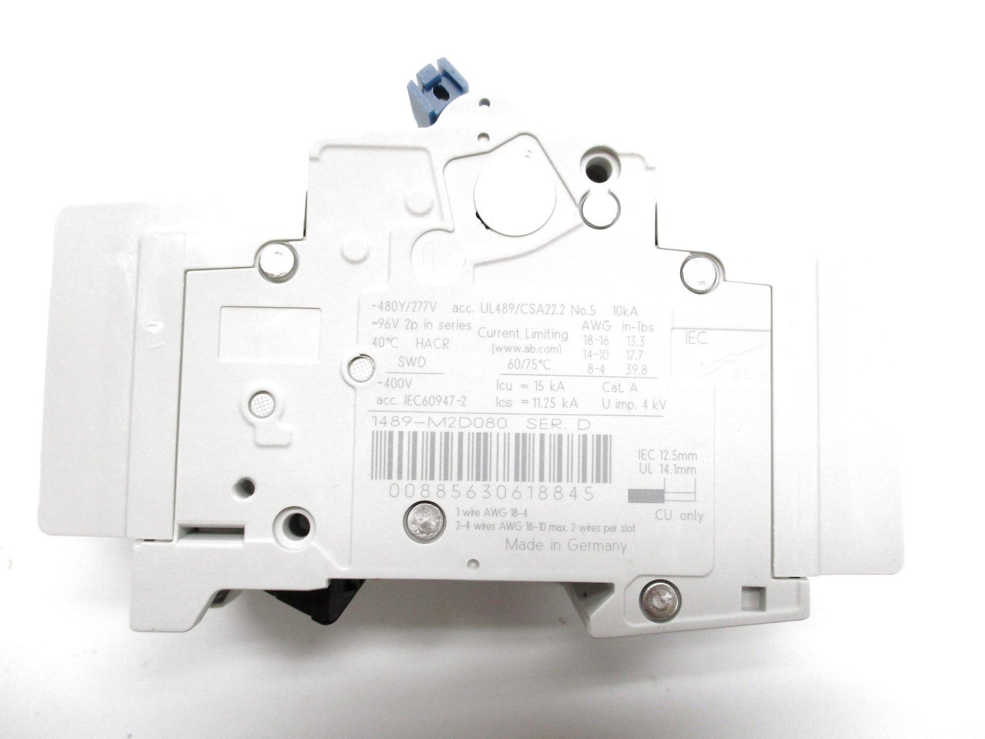 ALLEN BRADLEY 1489-M2D080 SER. D 8A 480/277V NSMP