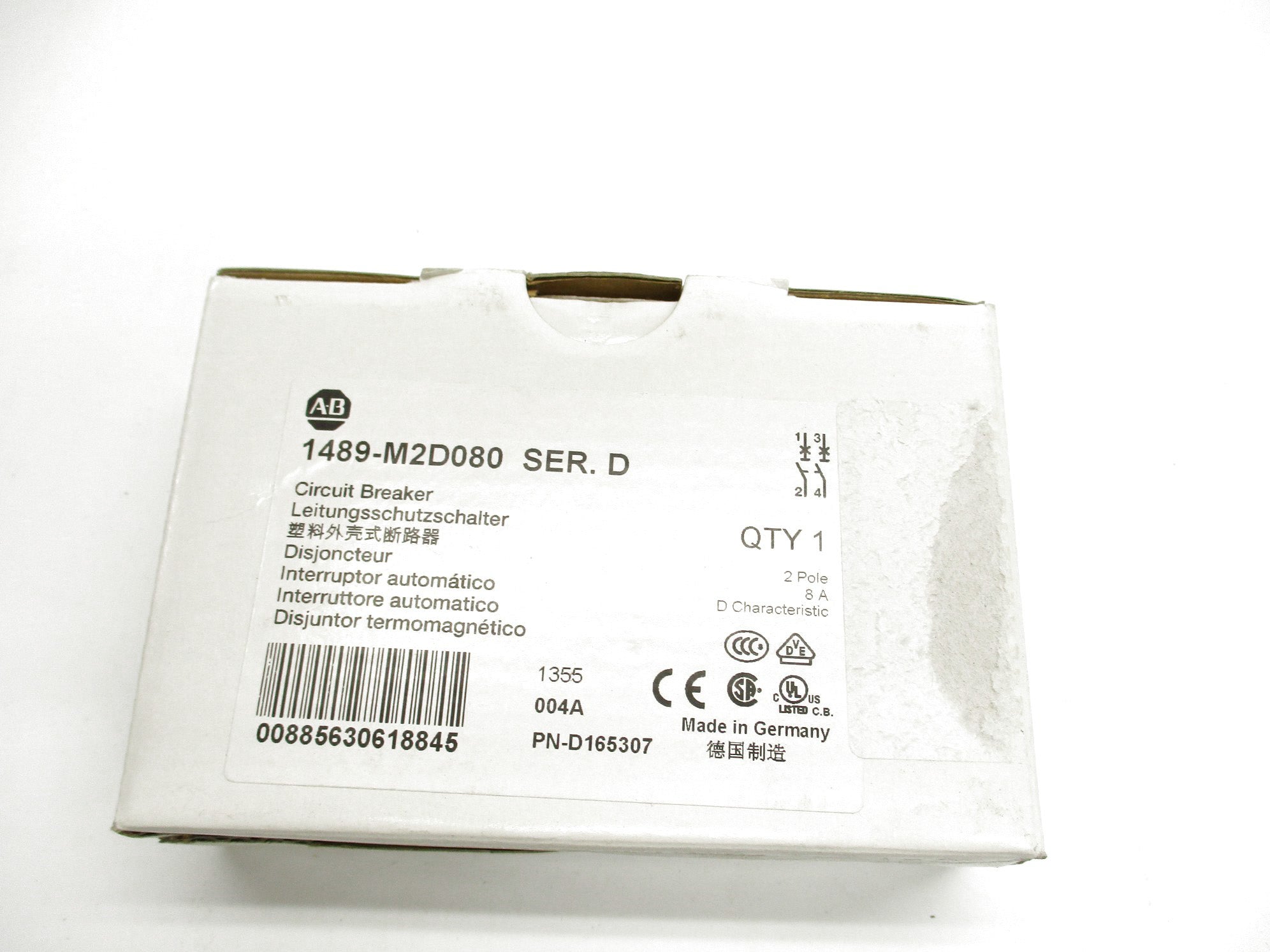 ALLEN BRADLEY 1489-M2D080 SER. D 8A 480/277V NSMP
