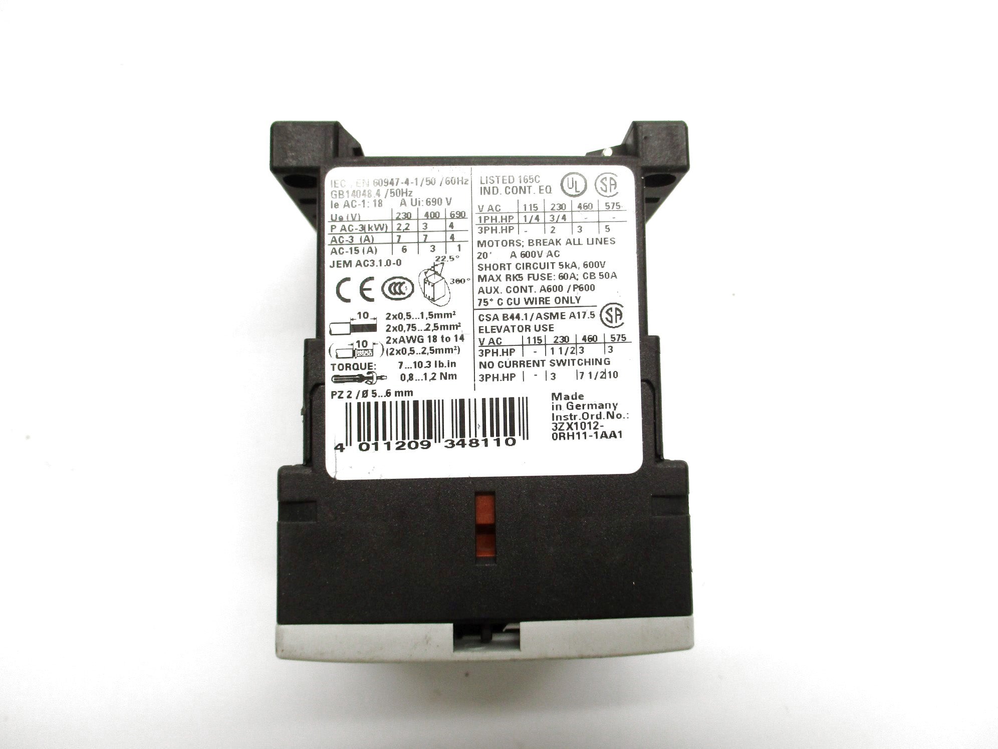 SIEMENS 3RT1015-1AK61 110/120V UNMP