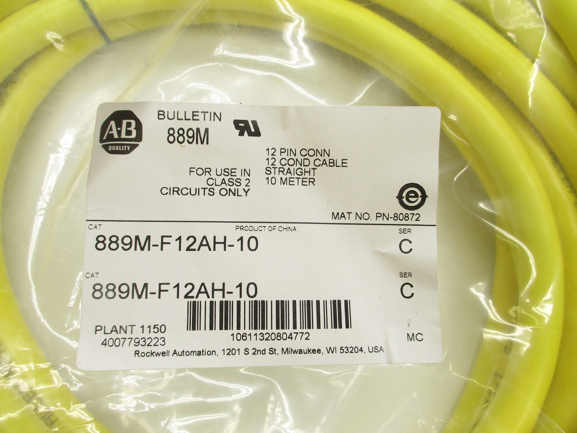 ALLEN BRADLEY 889M-F12AH-10 SER. C (WH) NSMP