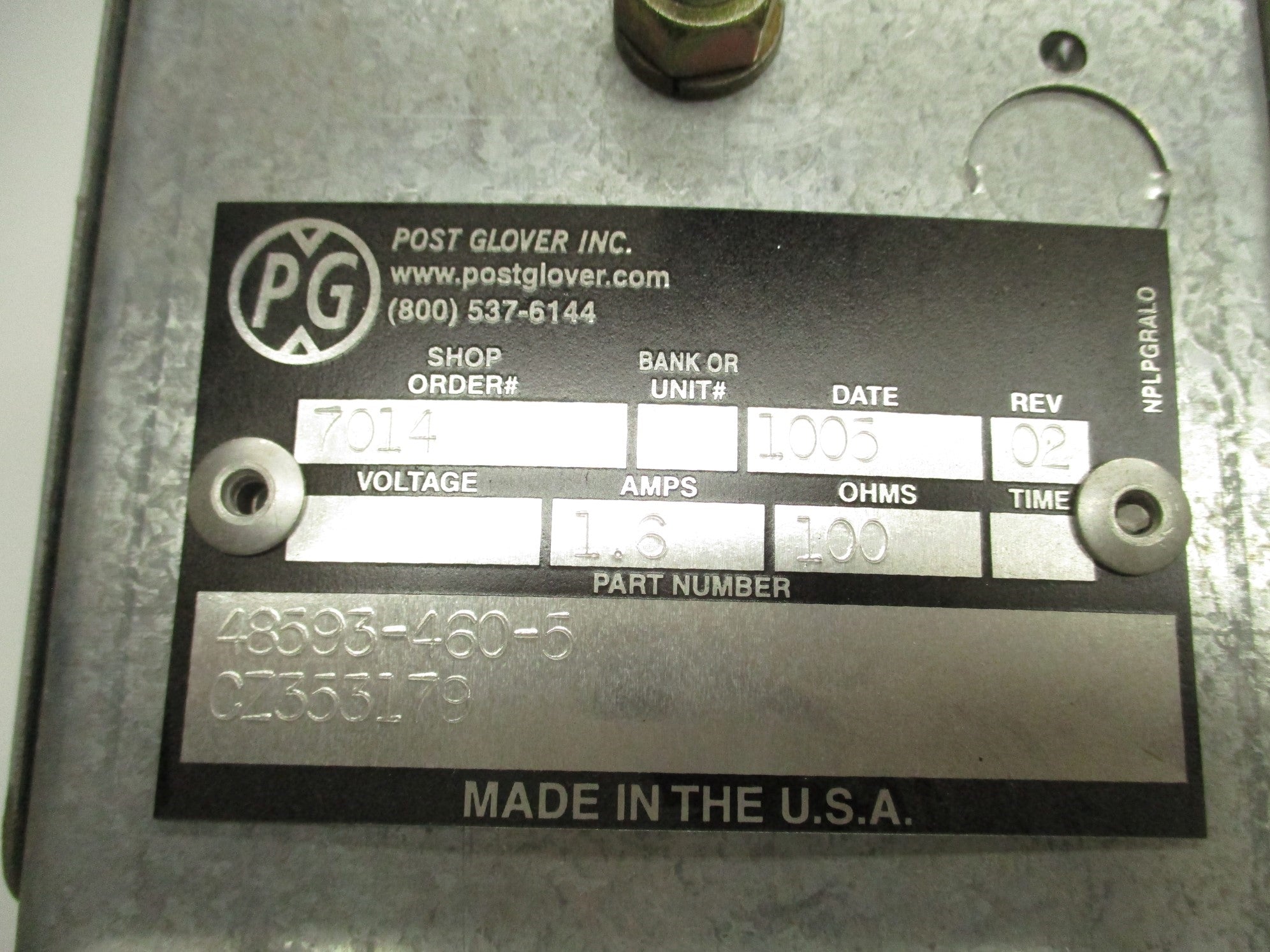 POST GLOVER CZ353179 NSNP