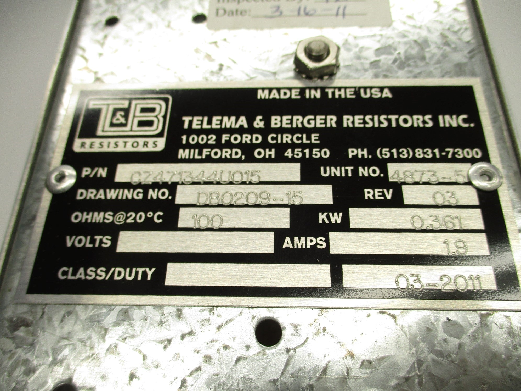 TELEMA & BERGER CZ471344U015 NSNP