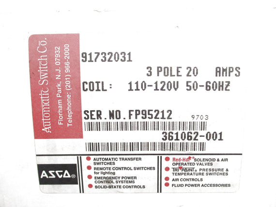 ASCO 91732031 110/50 120/60 NSMP